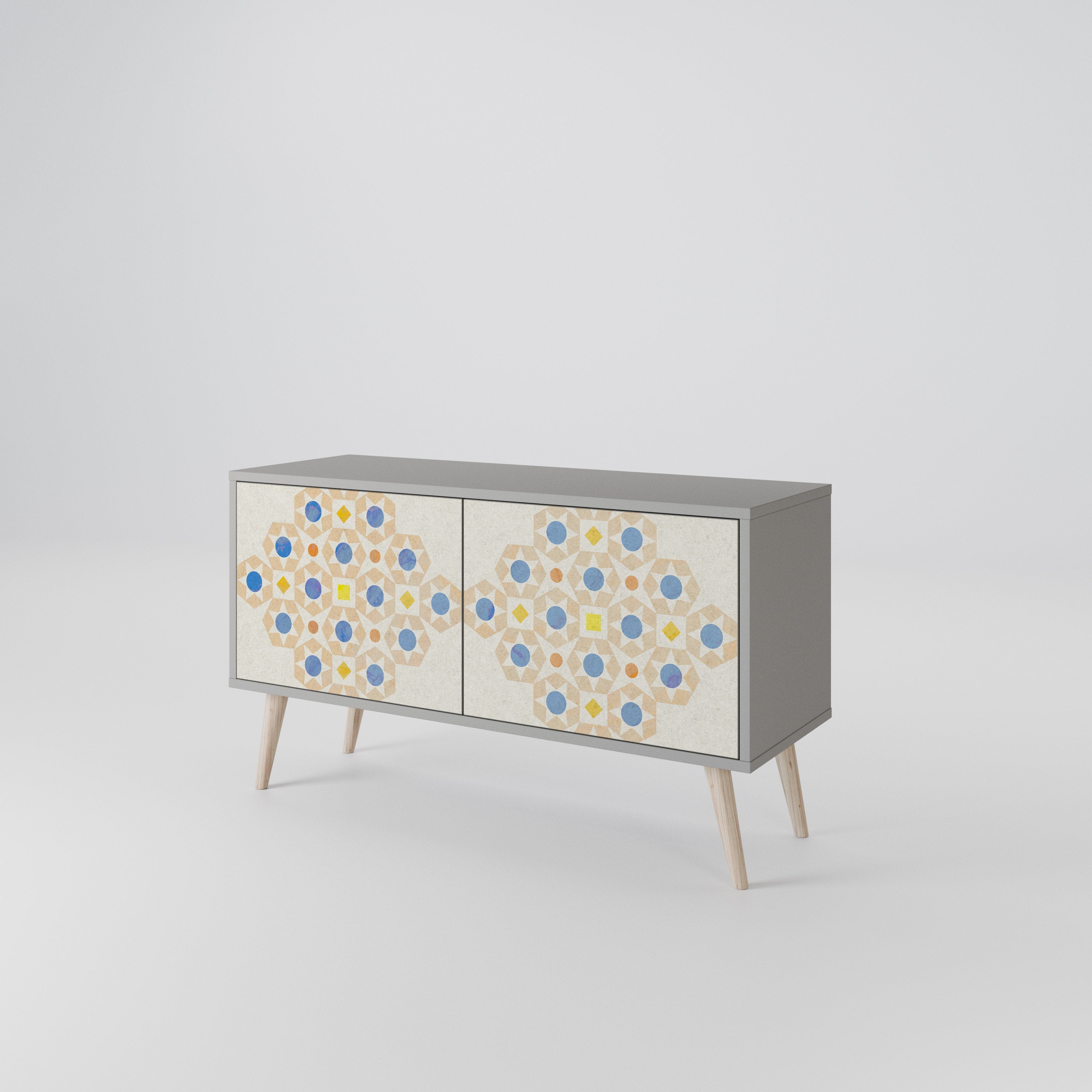 PATTERNED PRISM Kompaktowa szafka RTV 2-drzwiowa