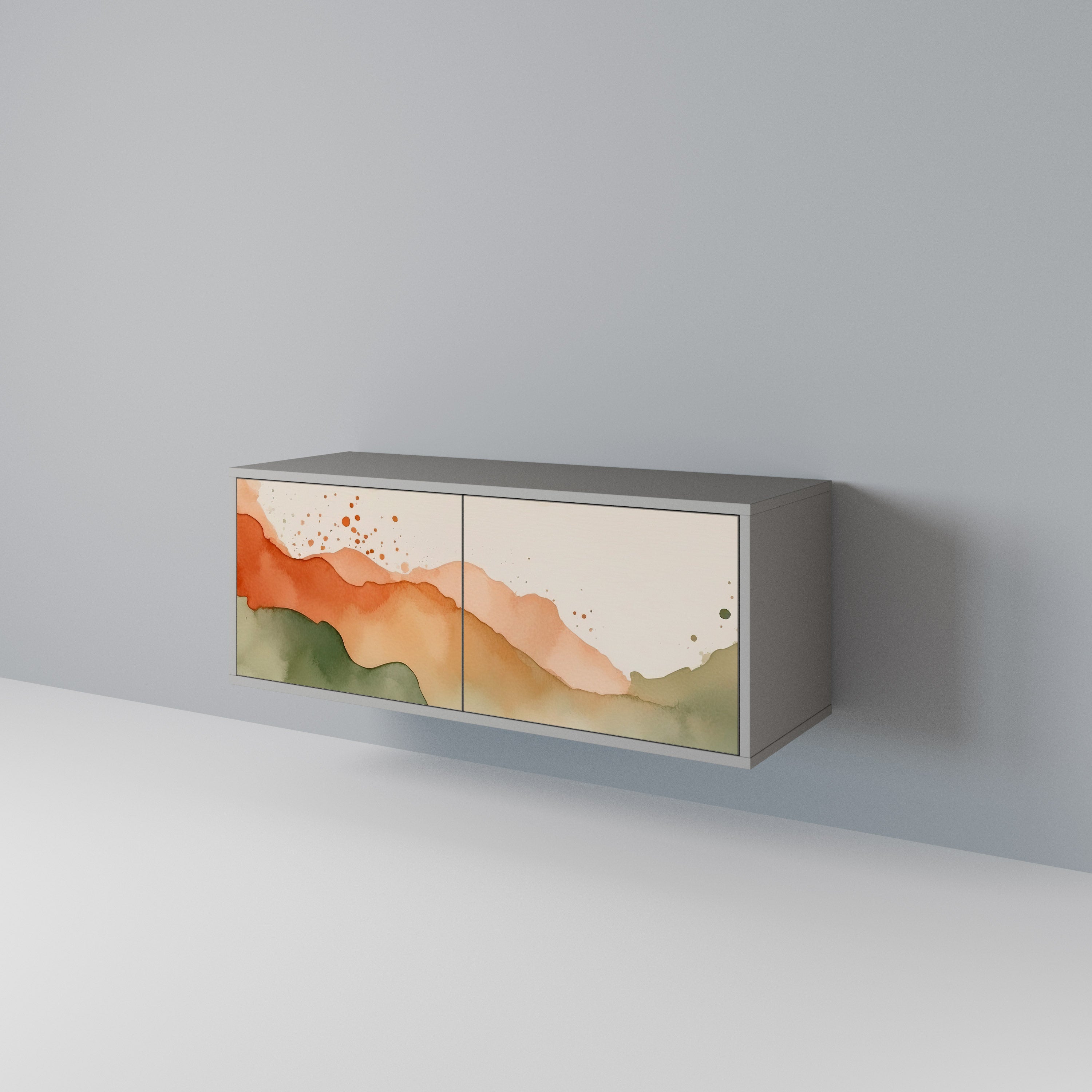 WATERCOLOUR PEAKS Kompaktowa szafka RTV 2-drzwiowa