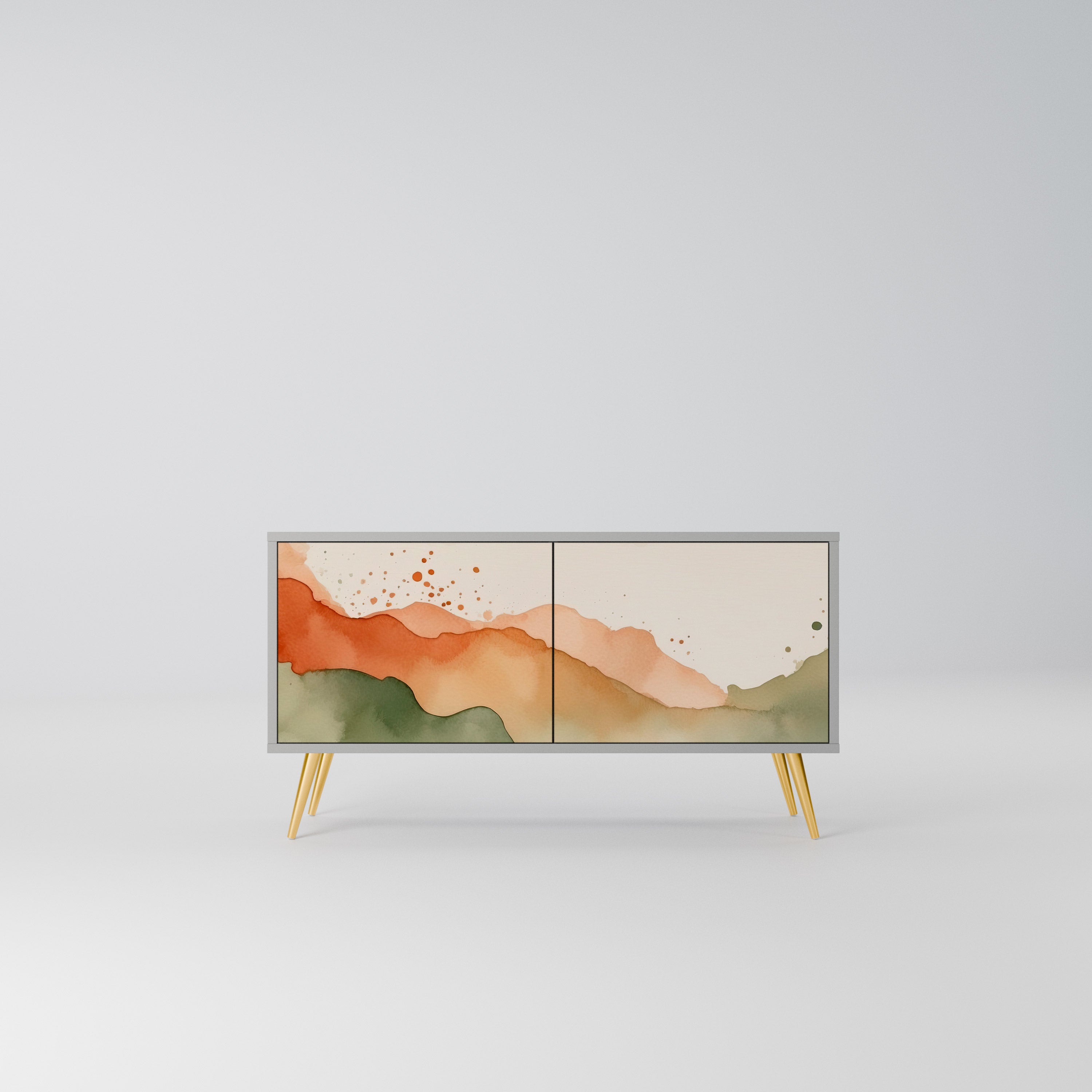 WATERCOLOUR PEAKS Kompaktowa szafka RTV 2-drzwiowa