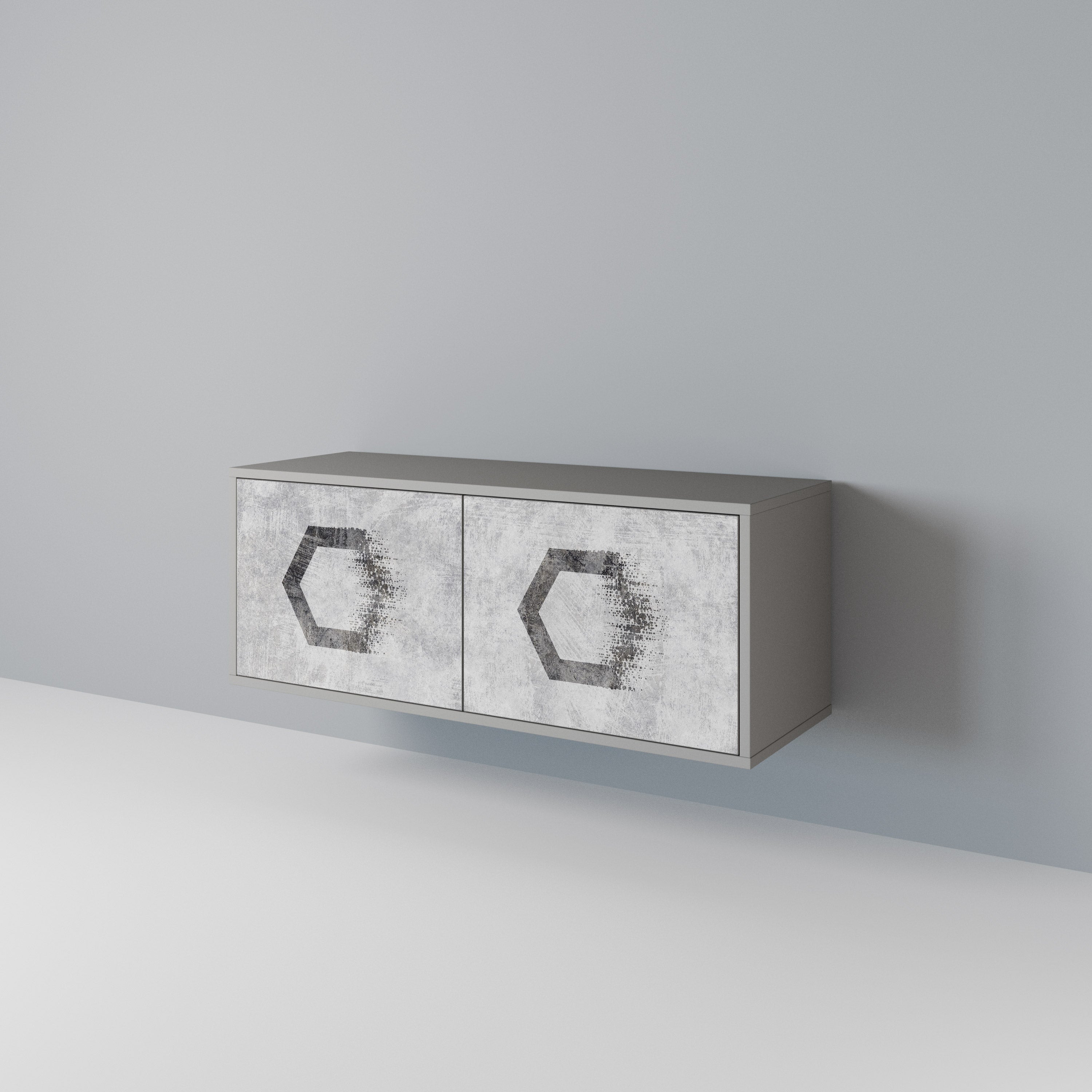 HEXAGONAL FIGURES Kompaktowa szafka RTV 2-drzwiowa
