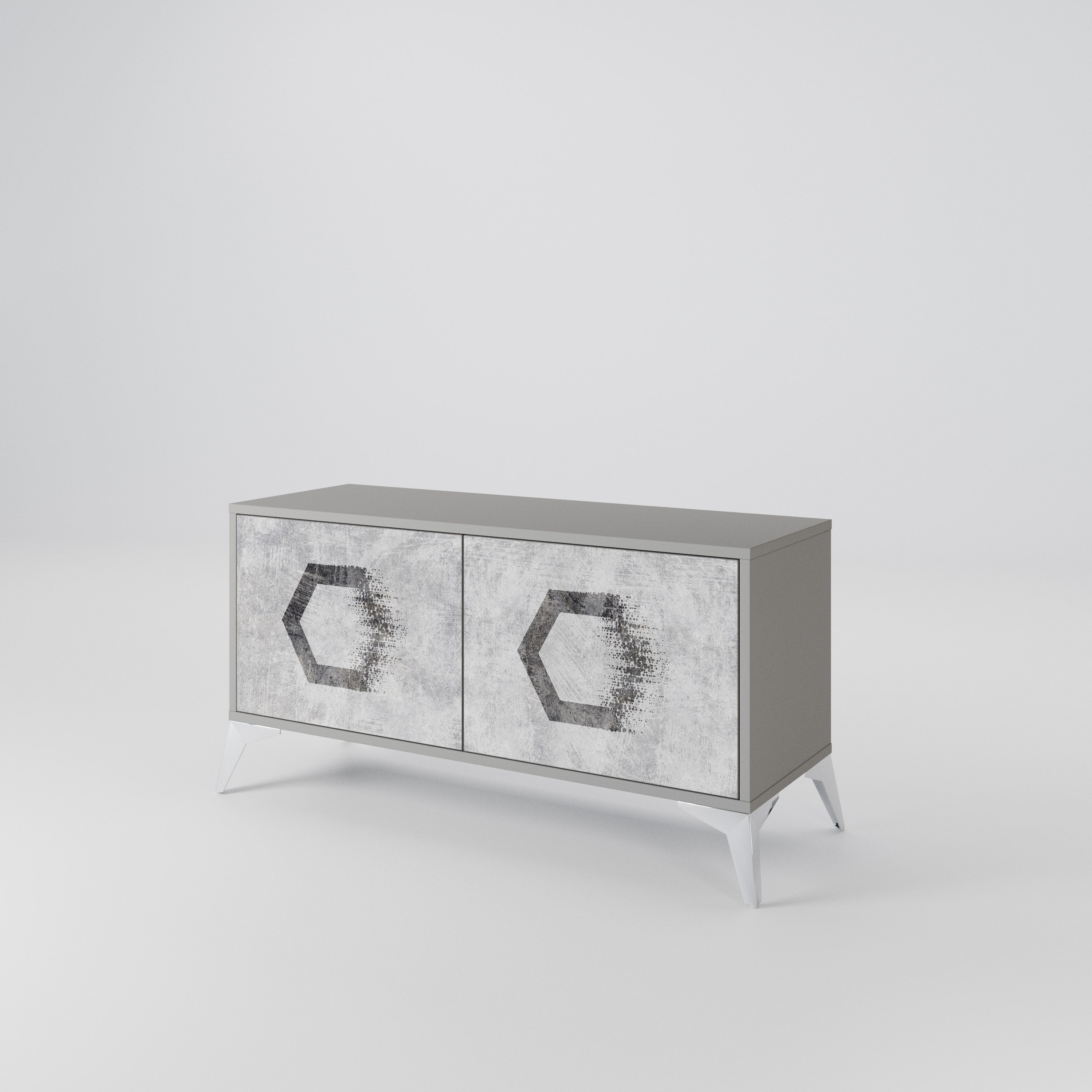 HEXAGONAL FIGURES Kompaktowa szafka RTV 2-drzwiowa