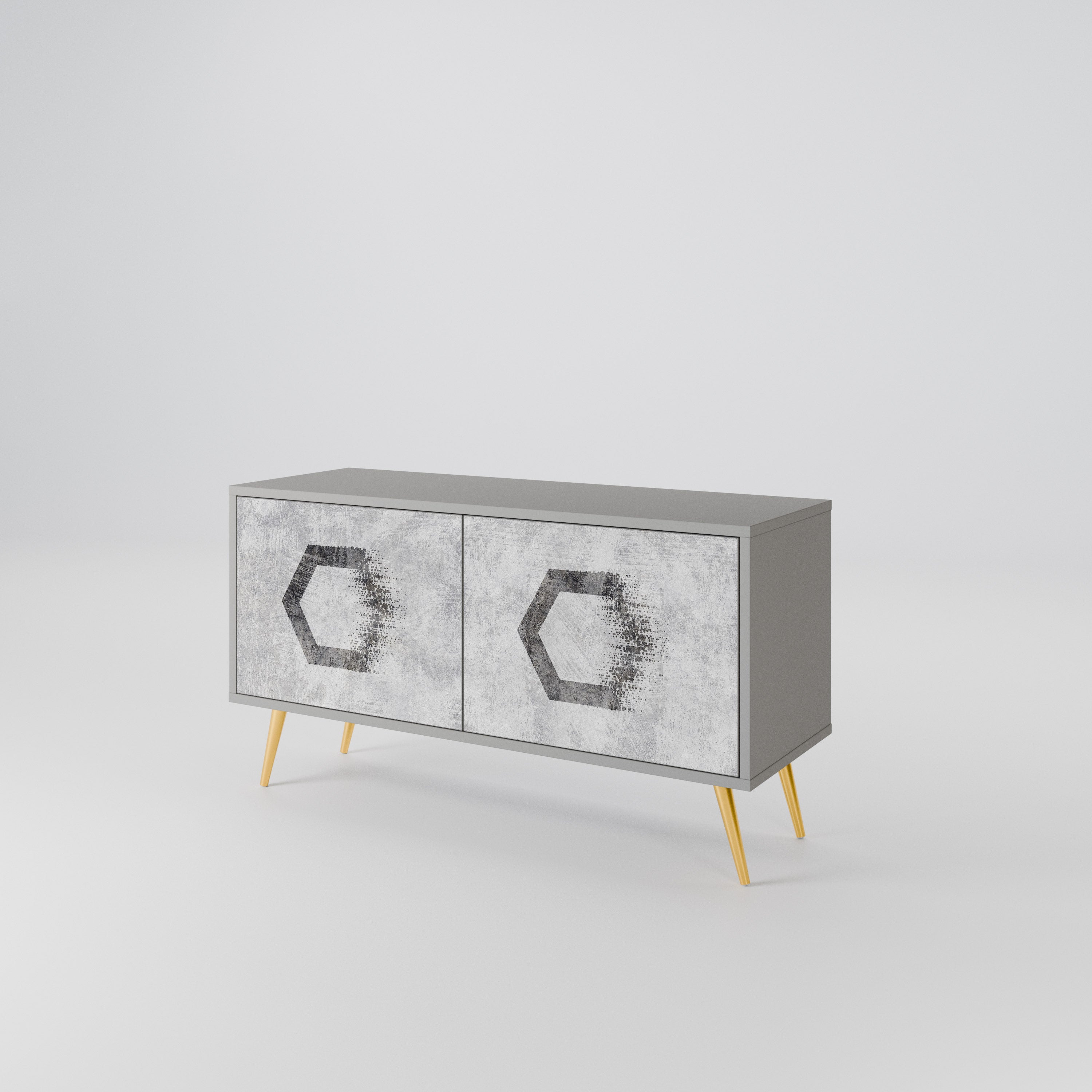 HEXAGONAL FIGURES Kompaktowa szafka RTV 2-drzwiowa