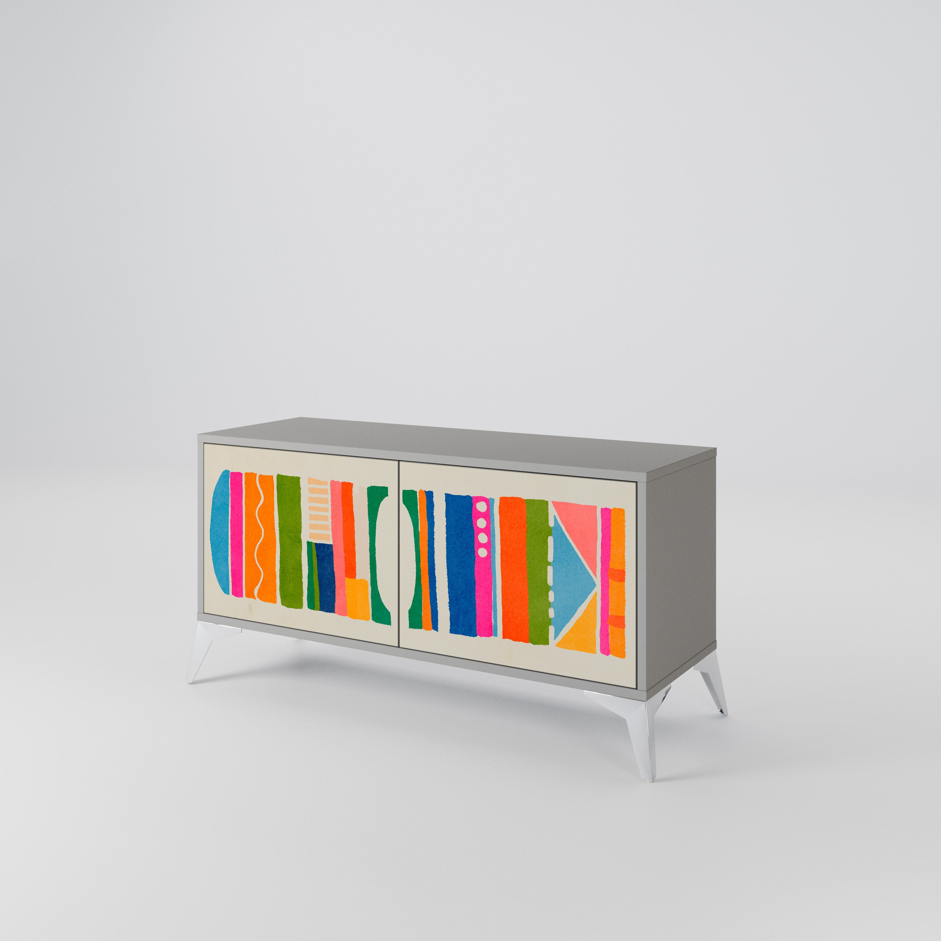 GEOMETRIC SHINE Kompaktowa szafka RTV 2-drzwiowa