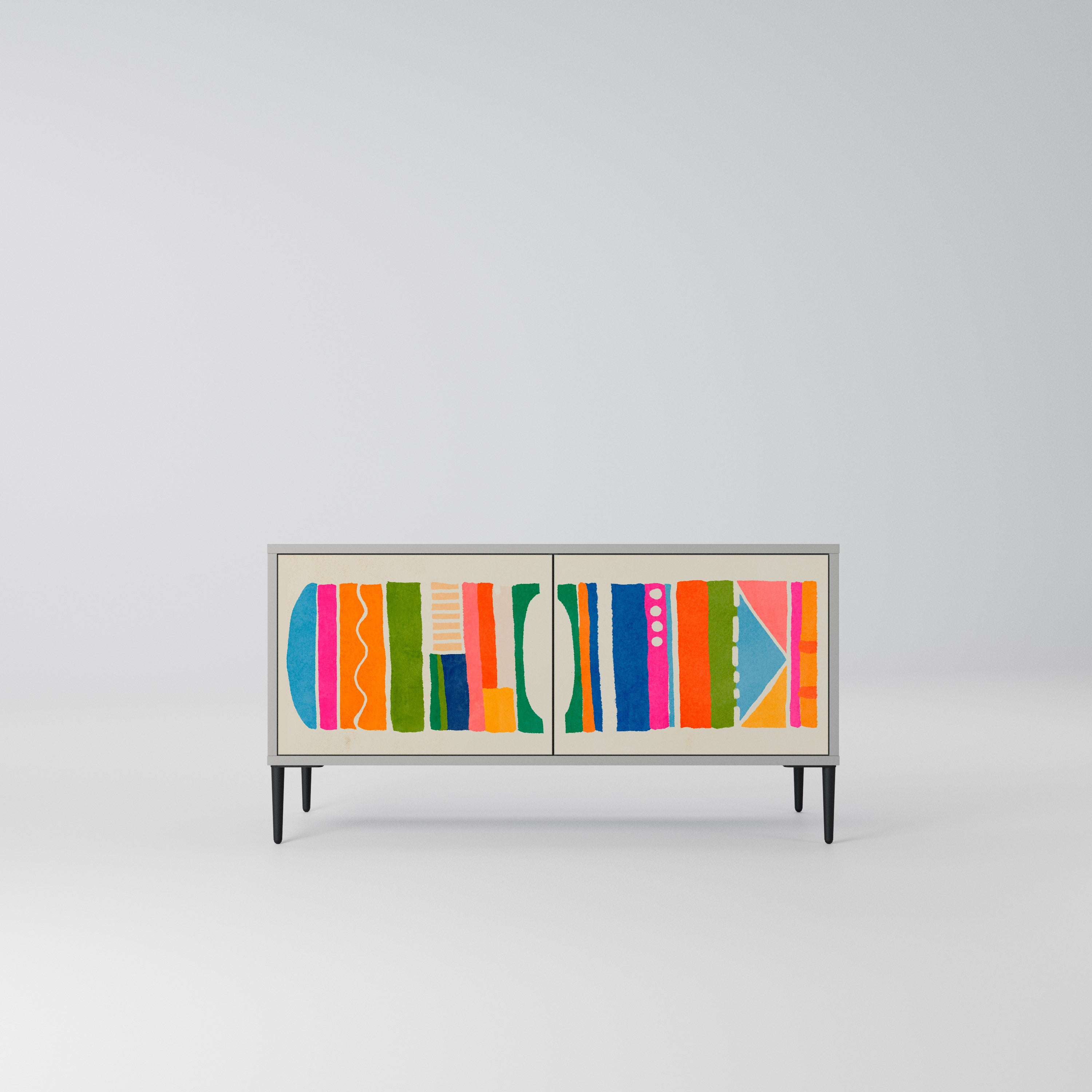 GEOMETRIC SHINE Kompaktowa szafka RTV 2-drzwiowa