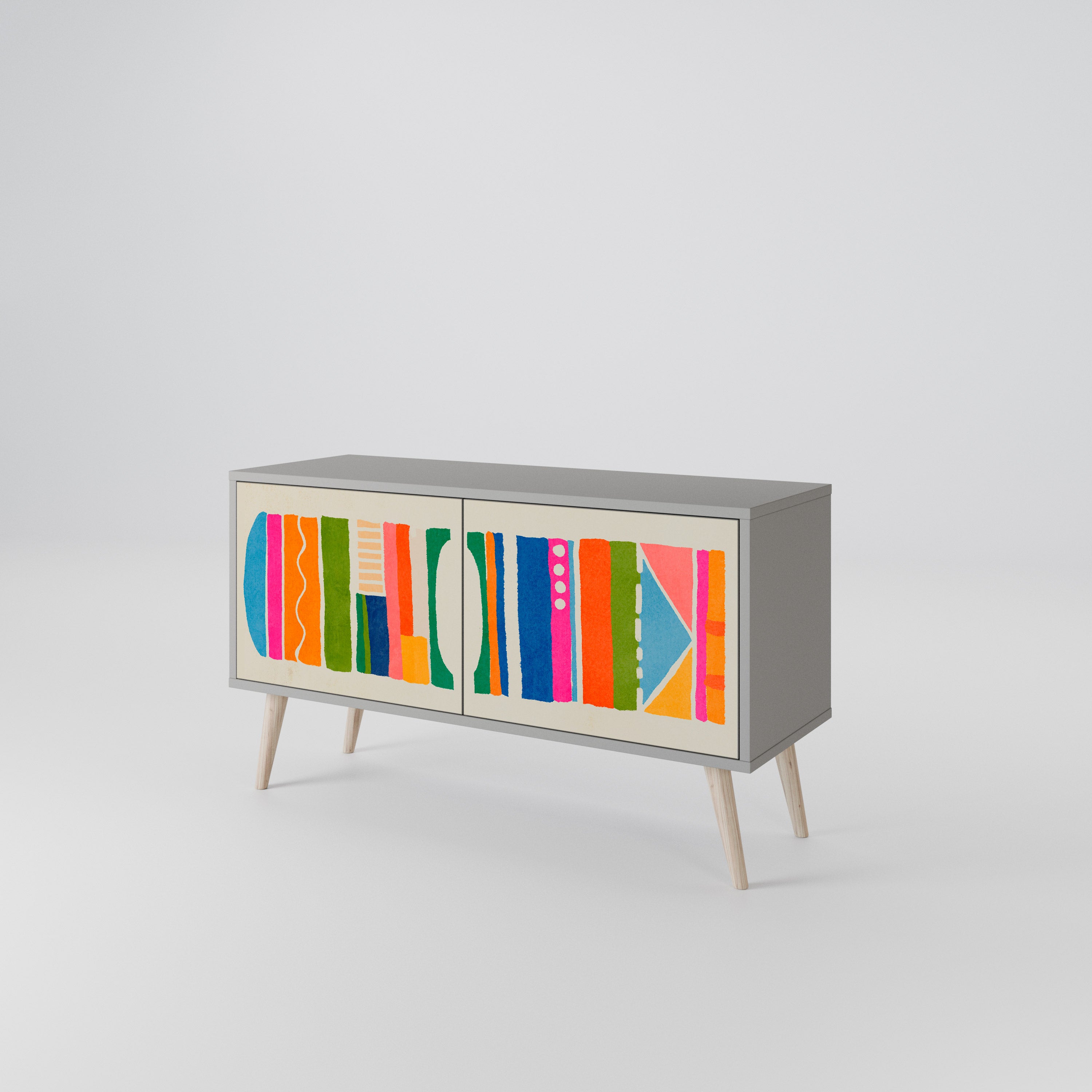 GEOMETRIC SHINE Kompaktowa szafka RTV 2-drzwiowa