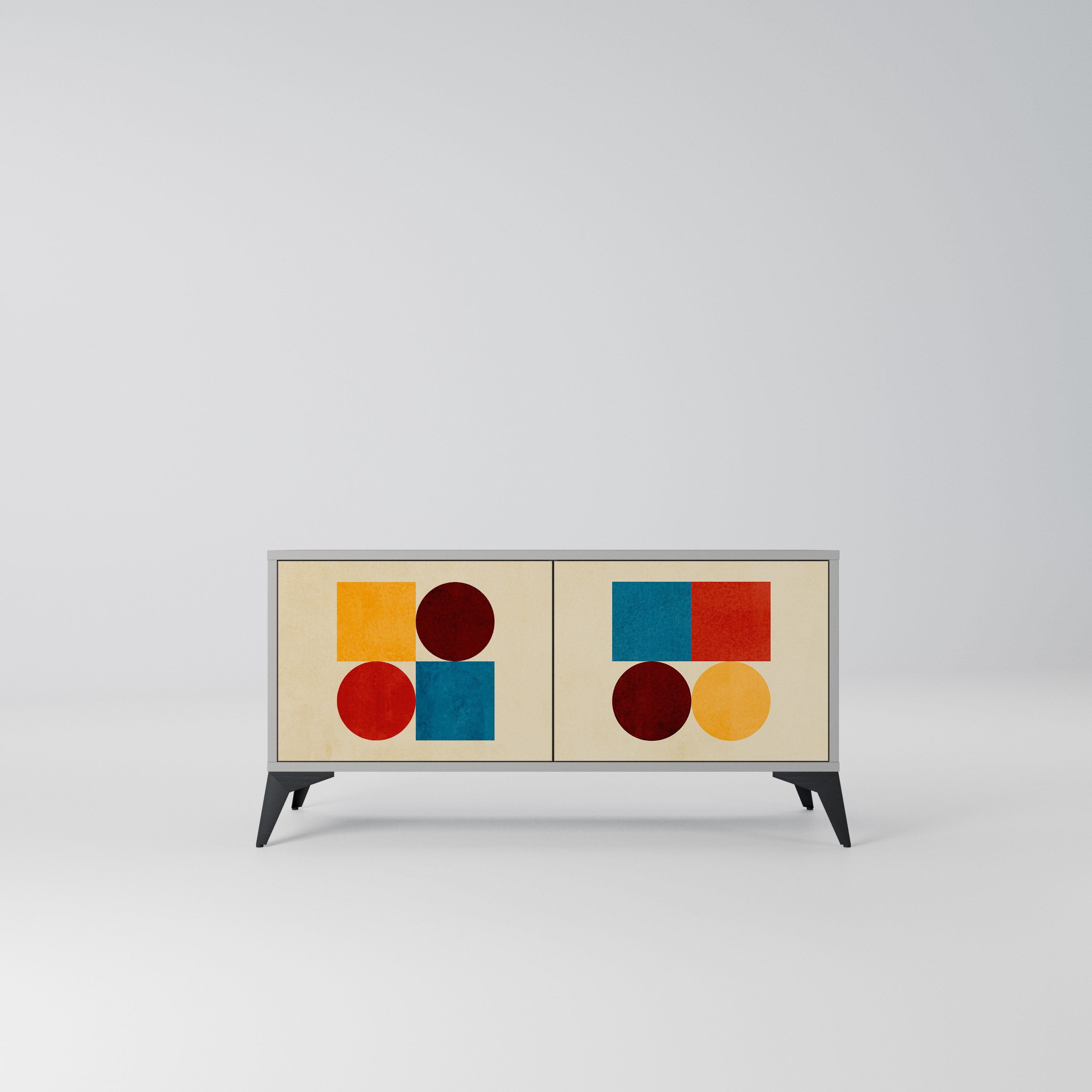 GEOMETRIC PUZZLE Kompaktowa szafka RTV 2-drzwiowa