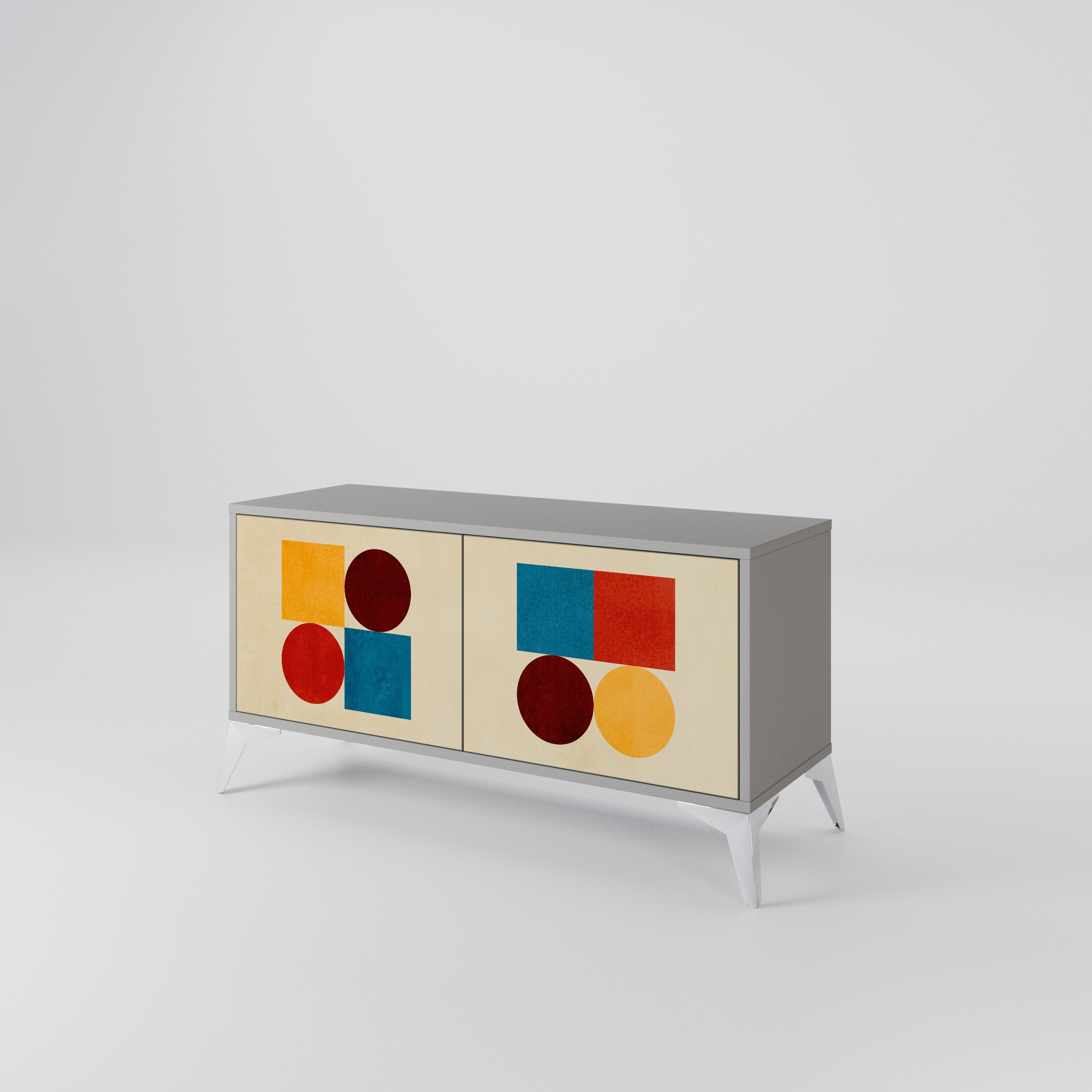 GEOMETRIC PUZZLE Kompaktowa szafka RTV 2-drzwiowa