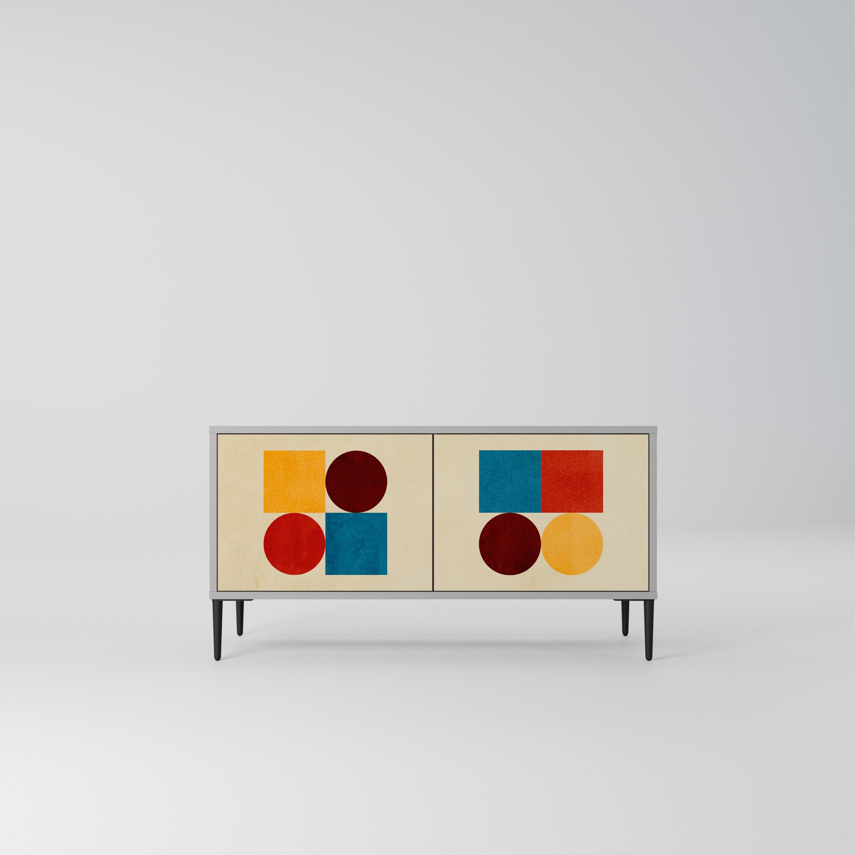 GEOMETRIC PUZZLE Kompaktowa szafka RTV 2-drzwiowa