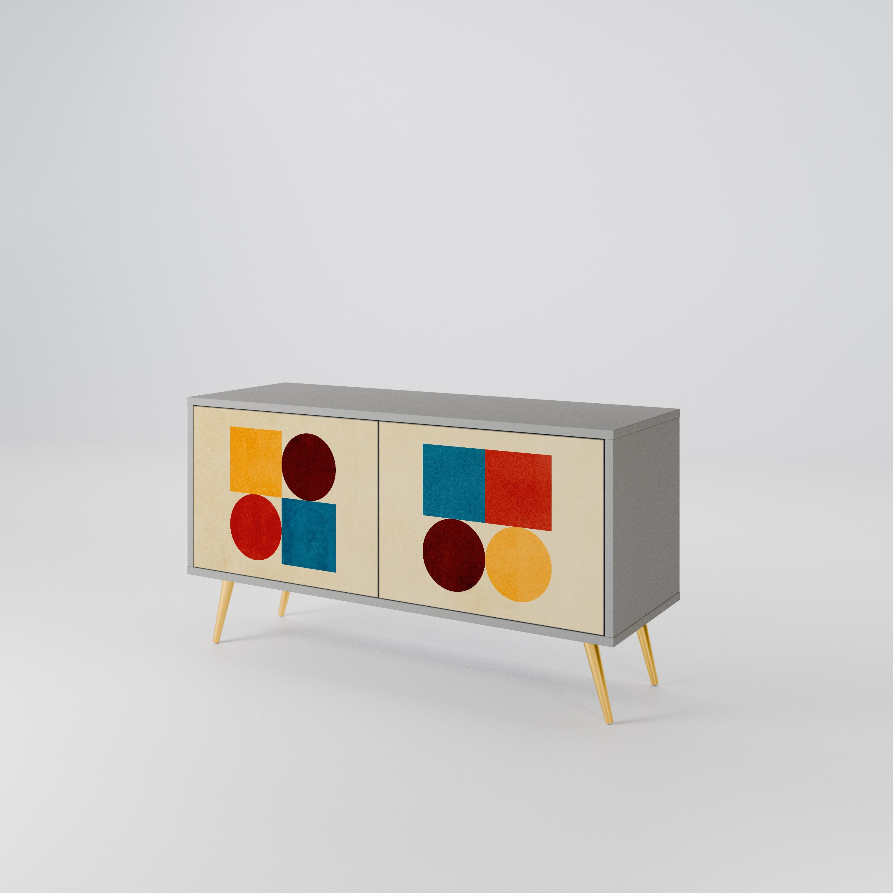 GEOMETRIC PUZZLE Kompaktowa szafka RTV 2-drzwiowa