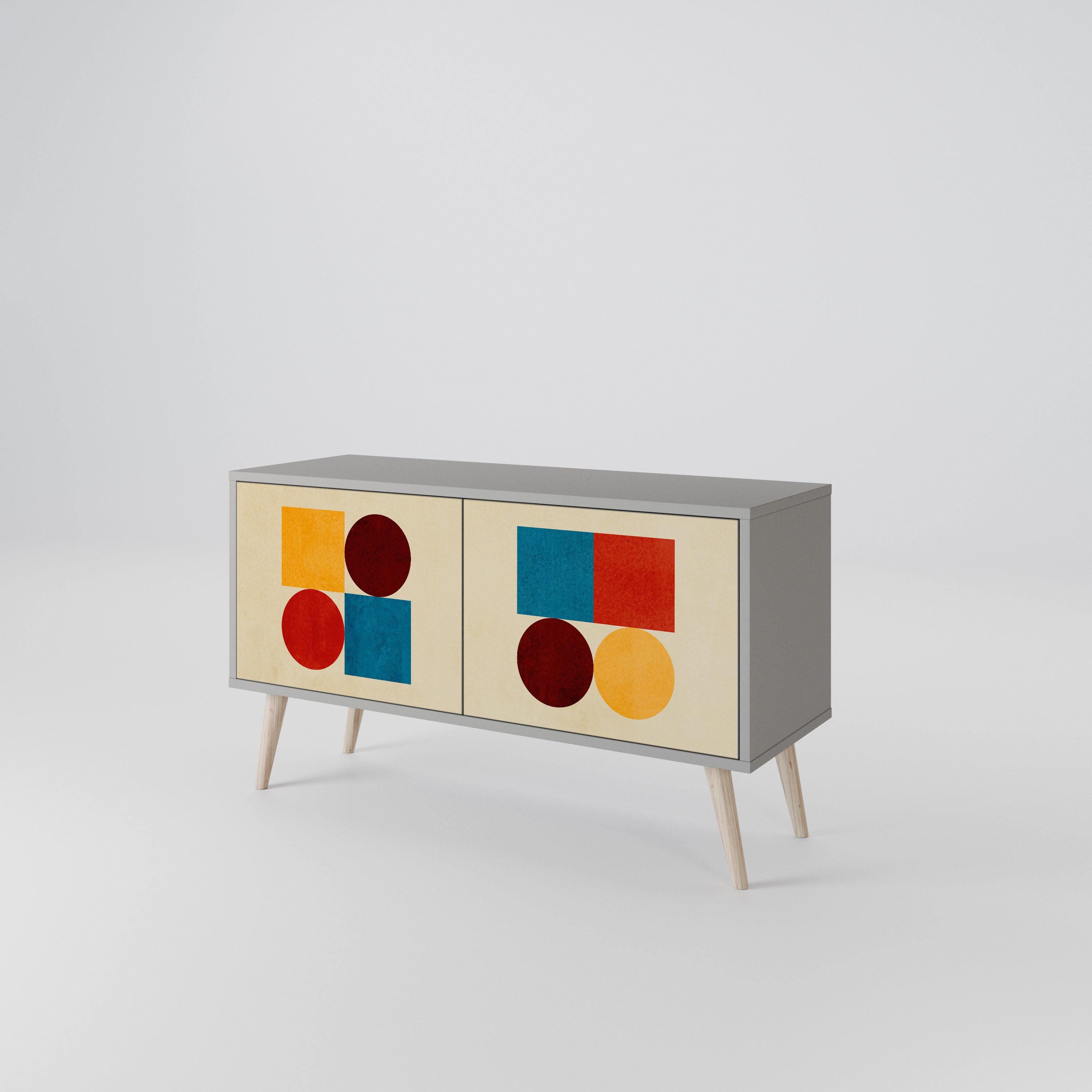 GEOMETRIC PUZZLE Kompaktowa szafka RTV 2-drzwiowa