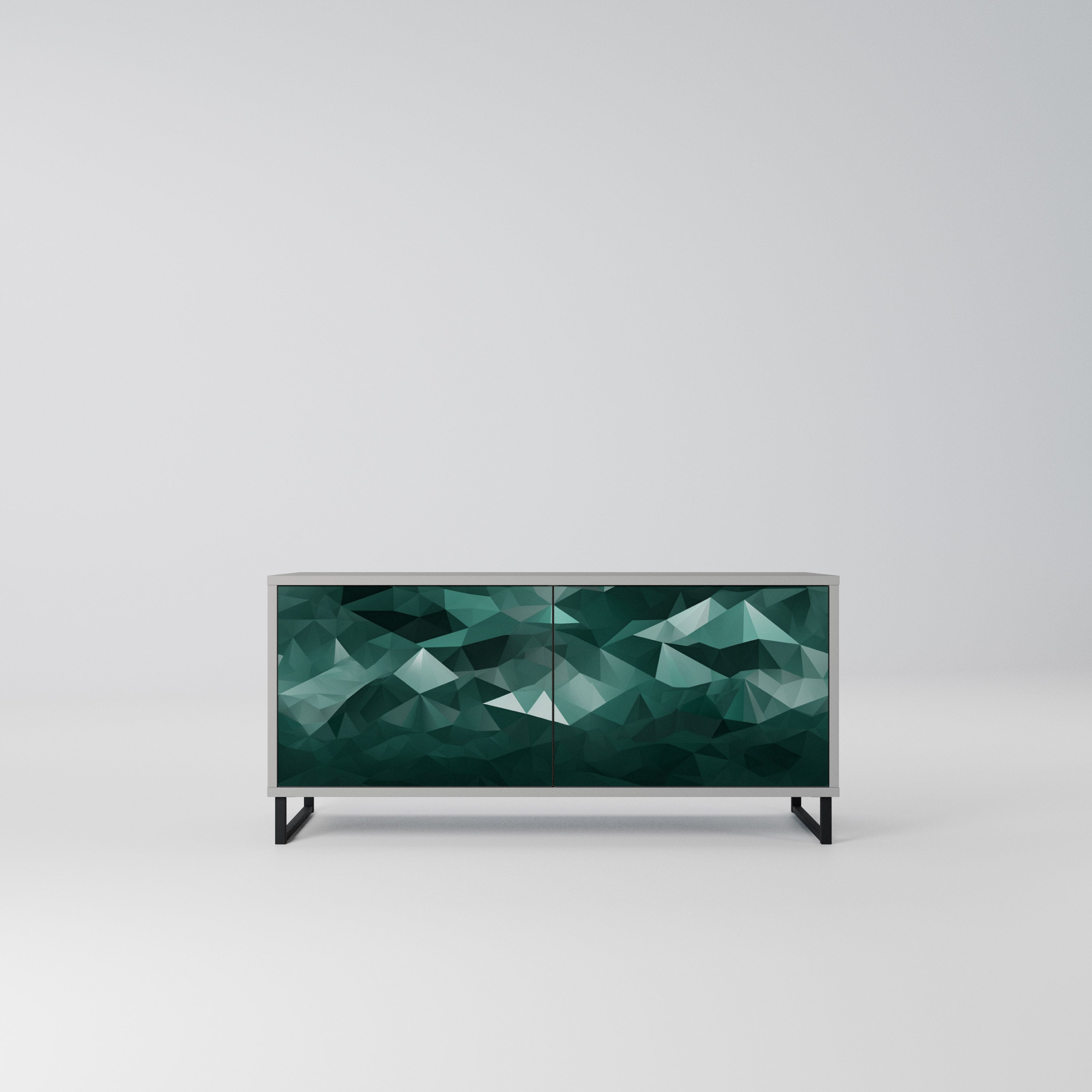 POLYGONAL FLOATING Kompaktowa szafka RTV 2-drzwiowa
