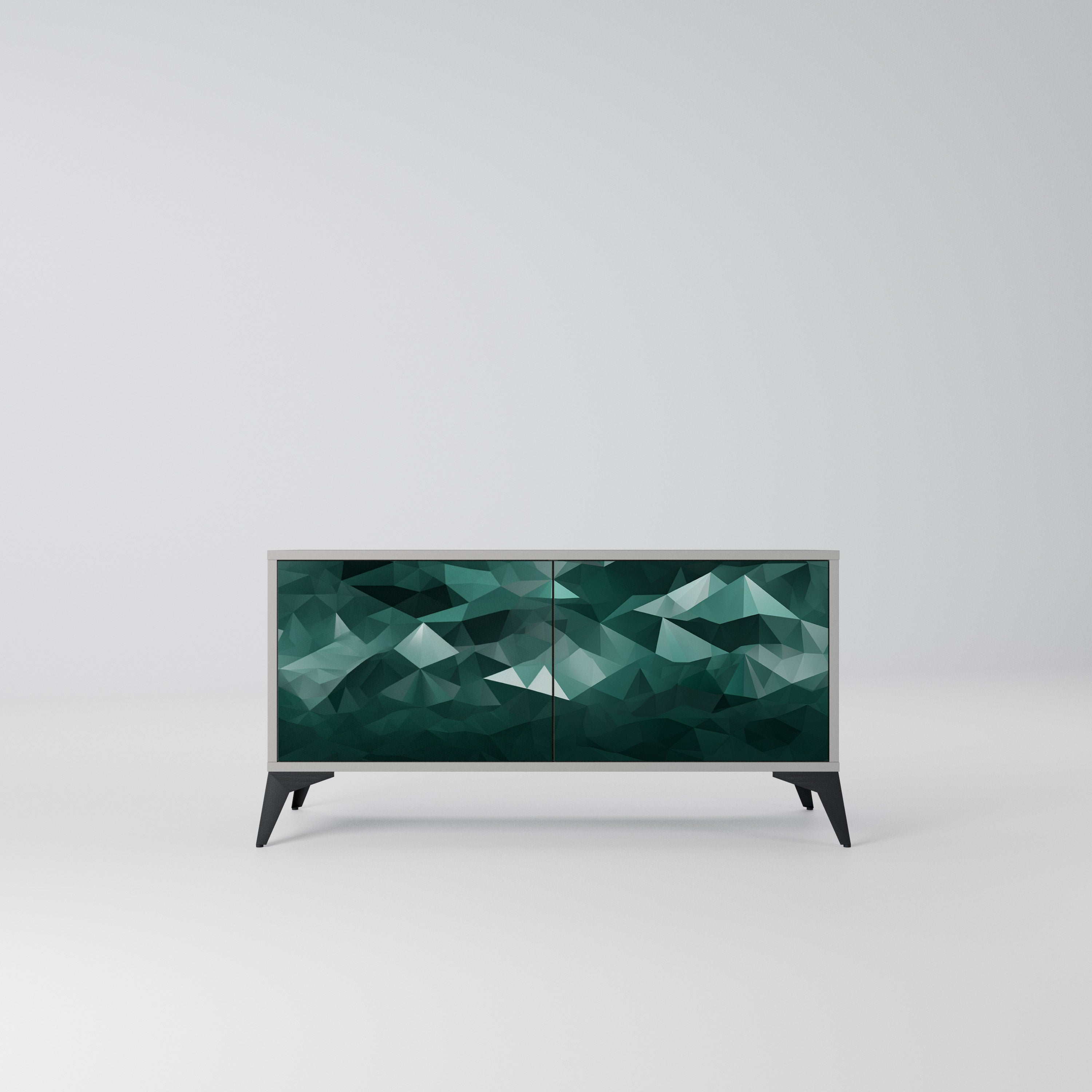 POLYGONAL FLOATING Kompaktowa szafka RTV 2-drzwiowa