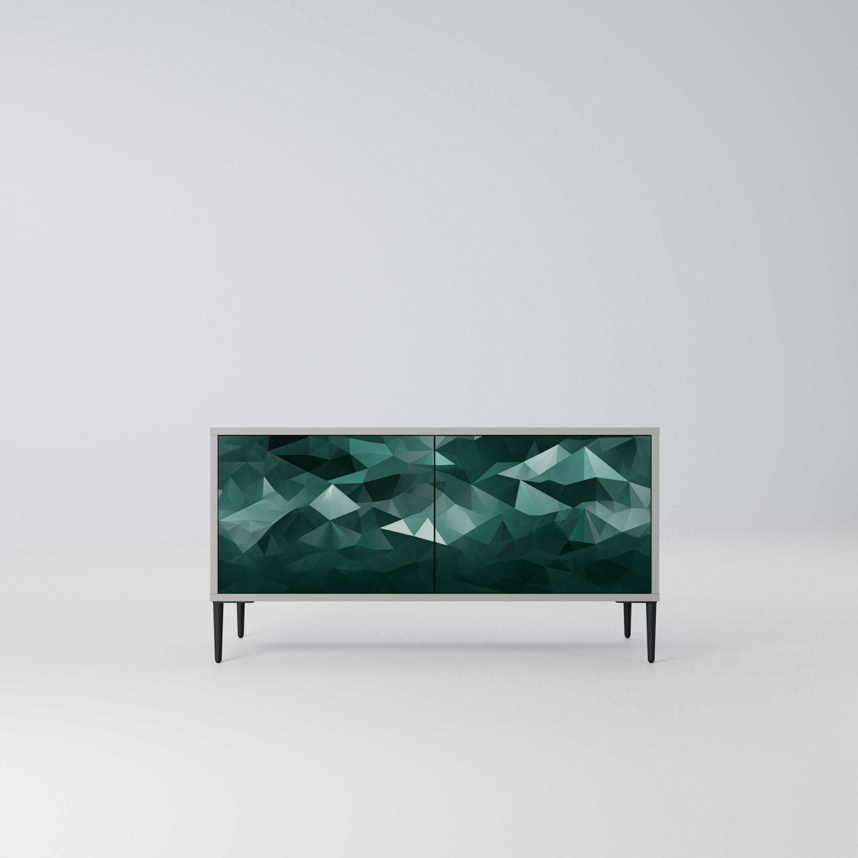POLYGONAL FLOATING Kompaktowa szafka RTV 2-drzwiowa
