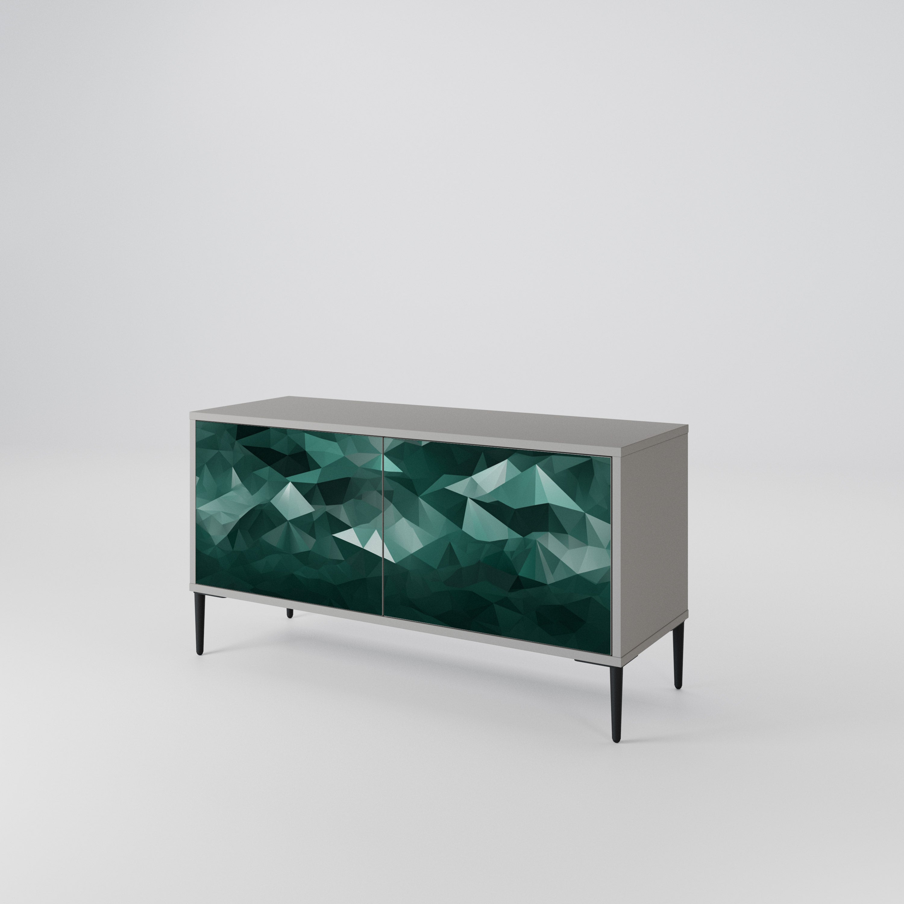 POLYGONAL FLOATING Kompaktowa szafka RTV 2-drzwiowa