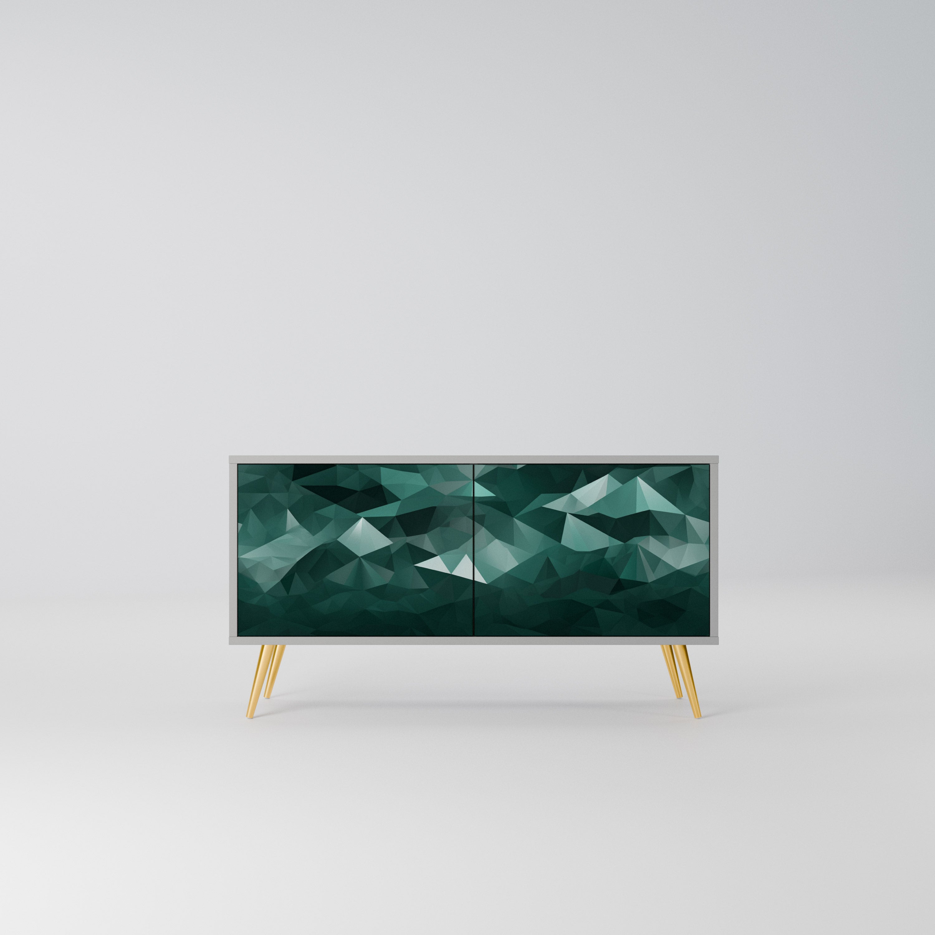 POLYGONAL FLOATING Kompaktowa szafka RTV 2-drzwiowa