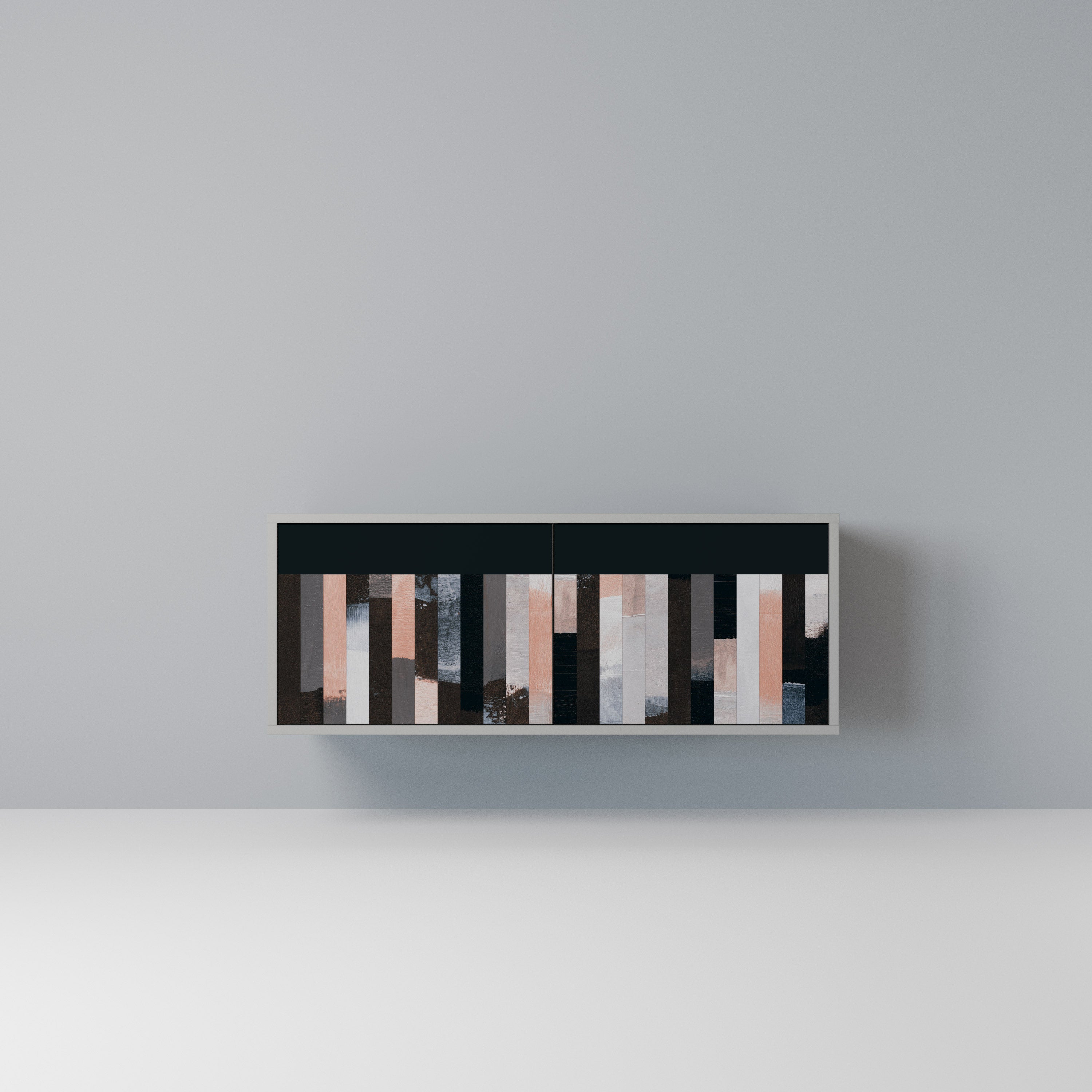 COLLAGE OF RECTANGLES Kompaktowa szafka RTV 2-drzwiowa