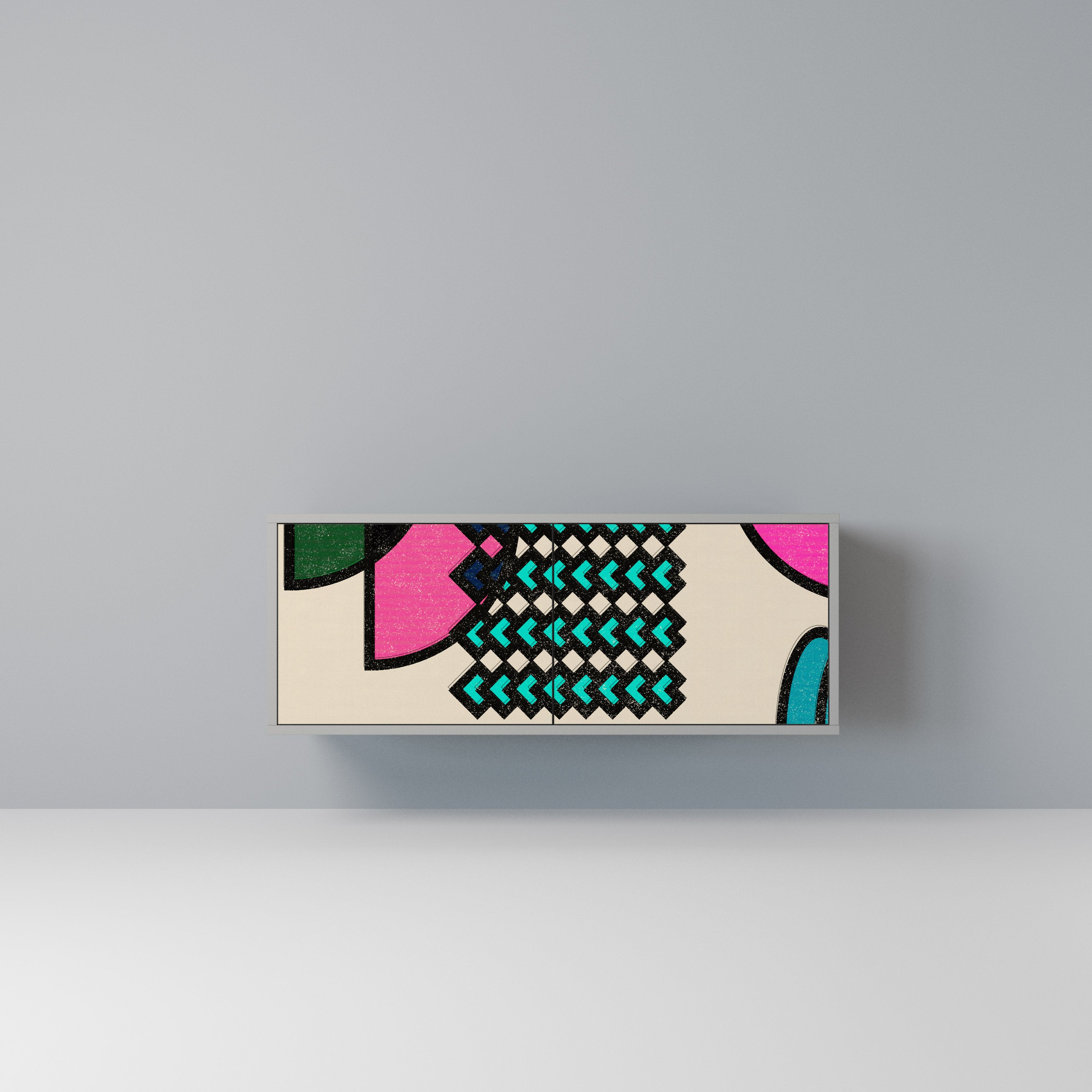 GEOMETRIC RHAPSODY Kompaktowa szafka RTV 2-drzwiowa