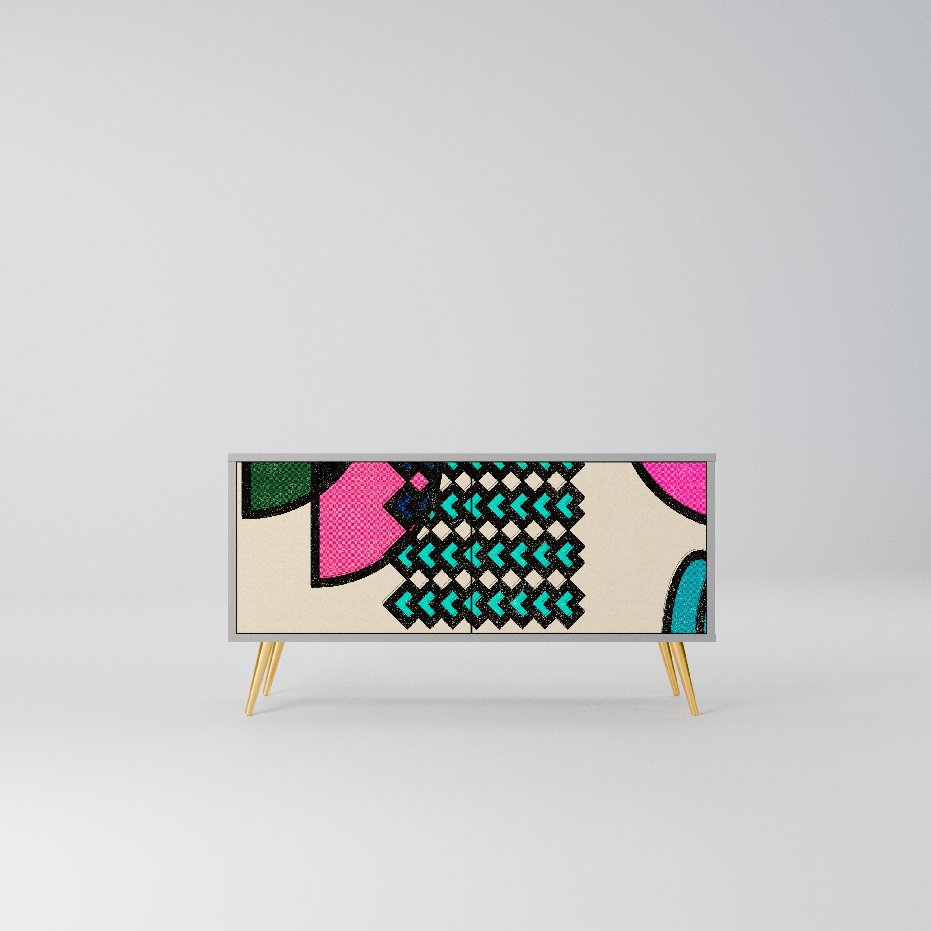 GEOMETRIC RHAPSODY Kompaktowa szafka RTV 2-drzwiowa