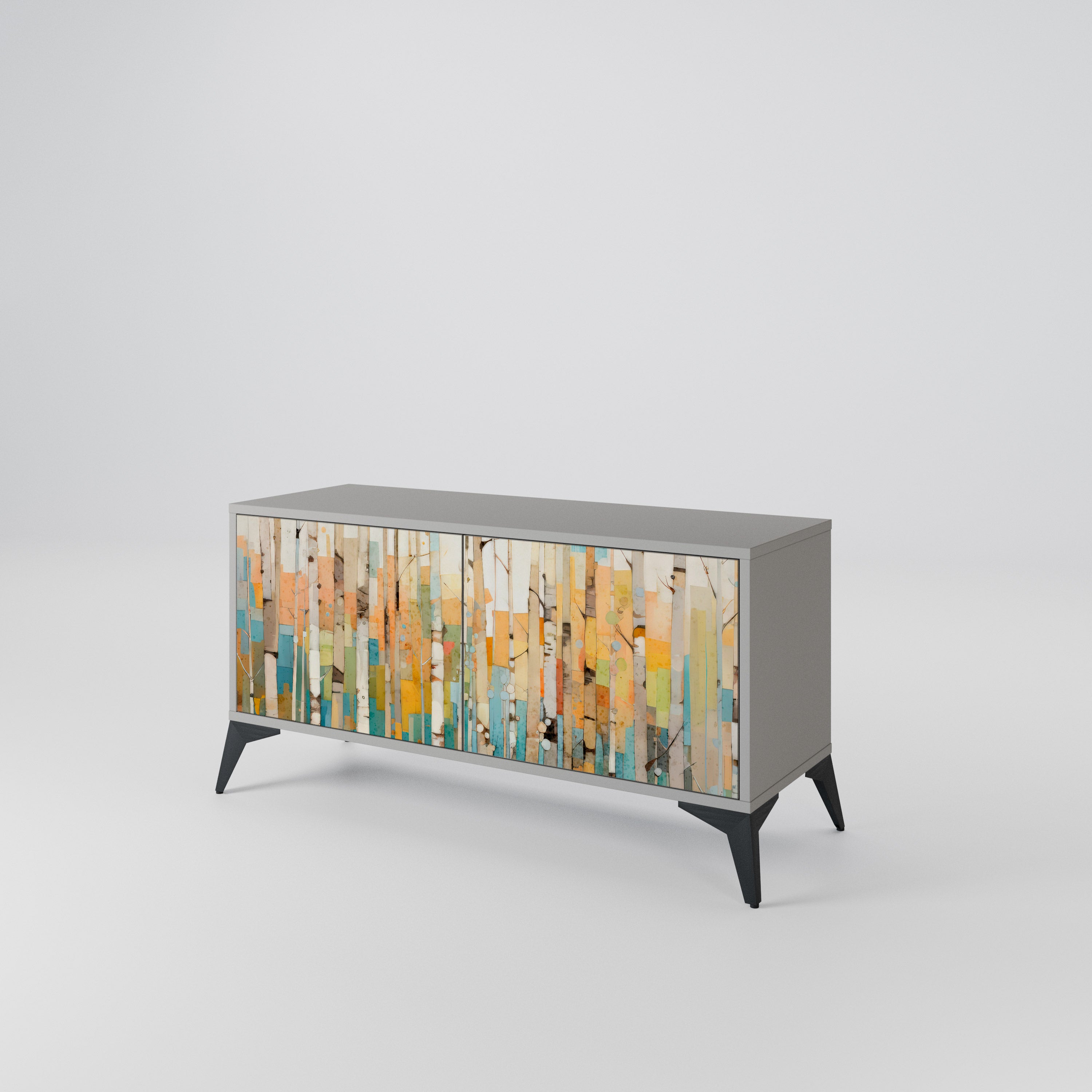 BIRCH KALEIDOSCOPE Kompaktowa szafka RTV 2-drzwiowa
