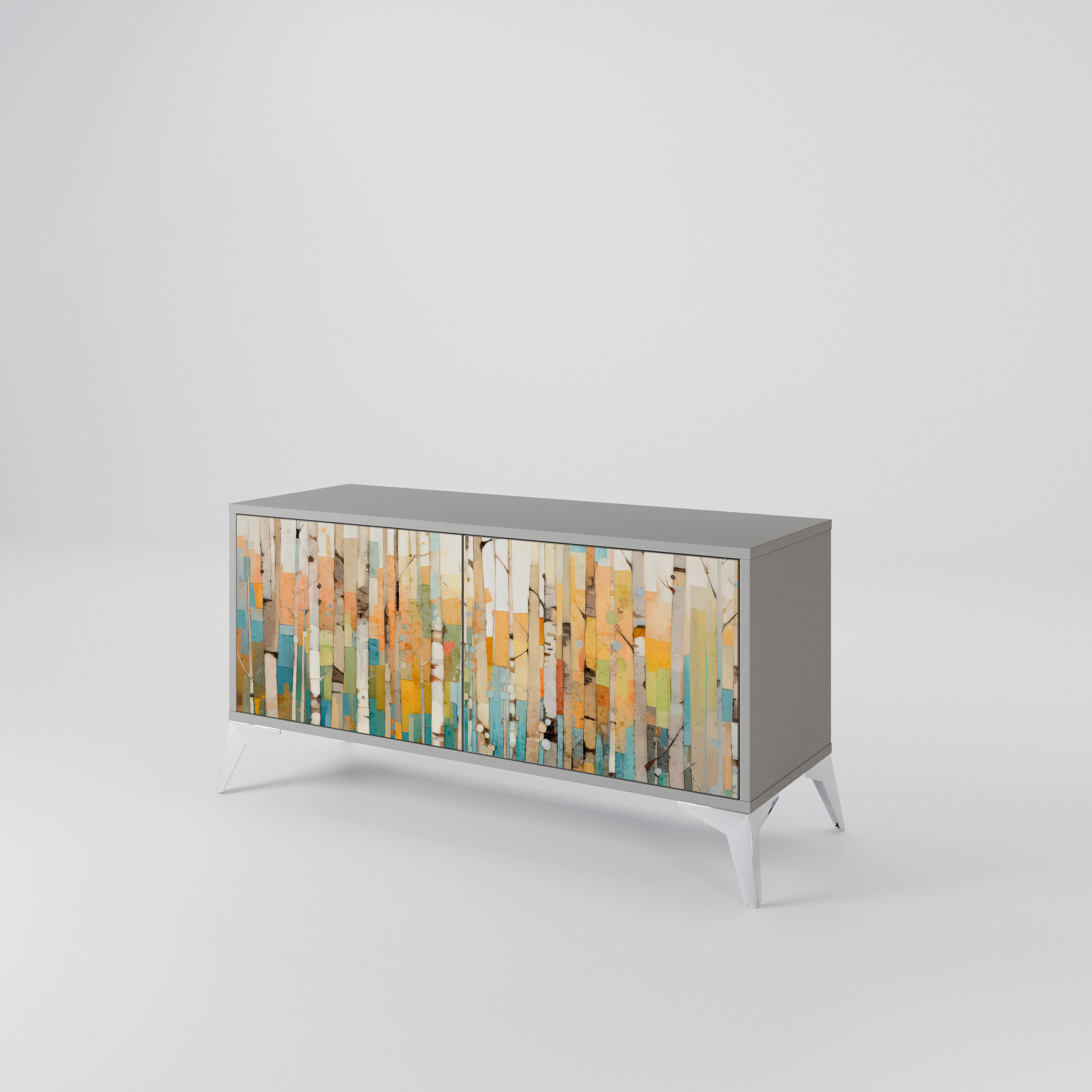 BIRCH KALEIDOSCOPE Kompaktowa szafka RTV 2-drzwiowa