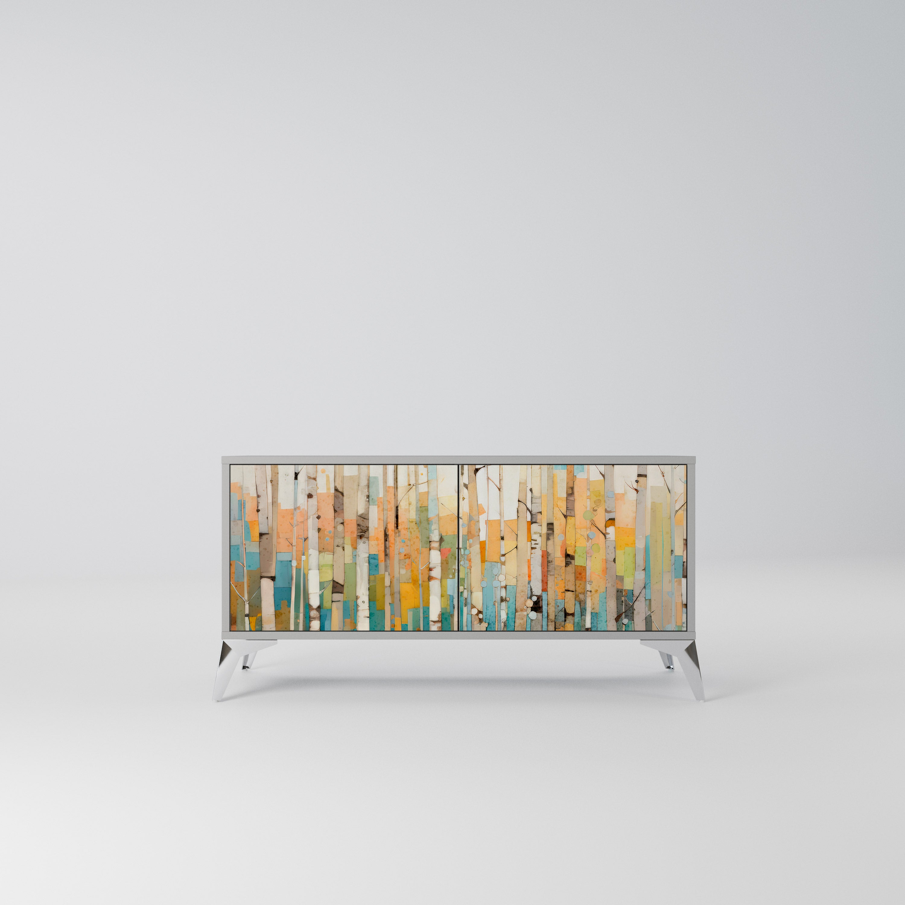BIRCH KALEIDOSCOPE Kompaktowa szafka RTV 2-drzwiowa