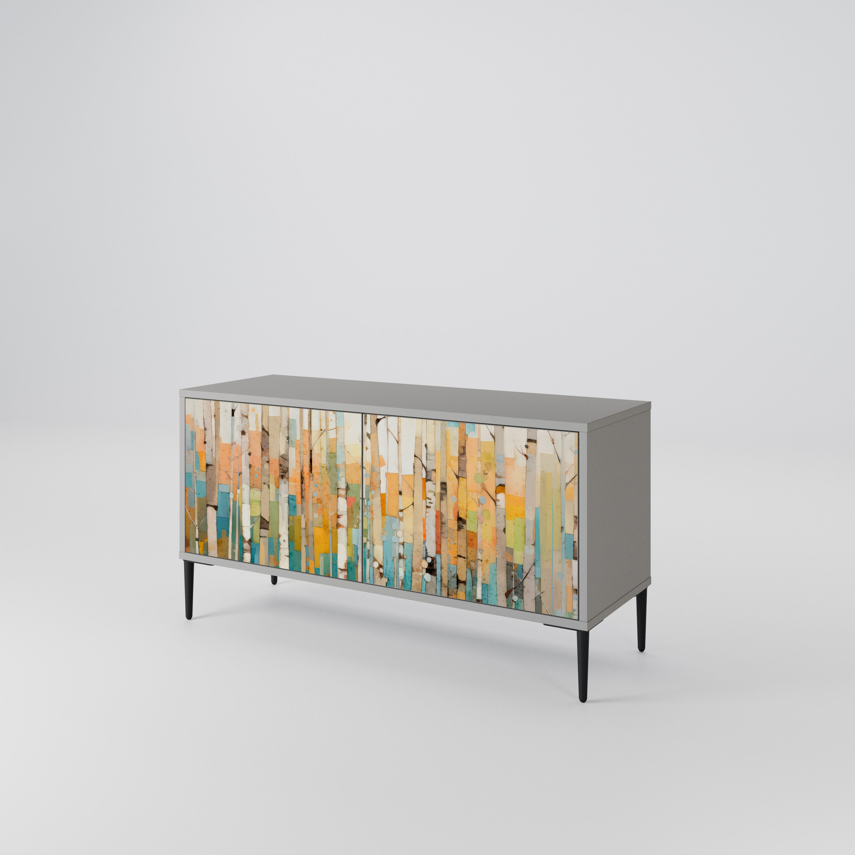 BIRCH KALEIDOSCOPE Kompaktowa szafka RTV 2-drzwiowa