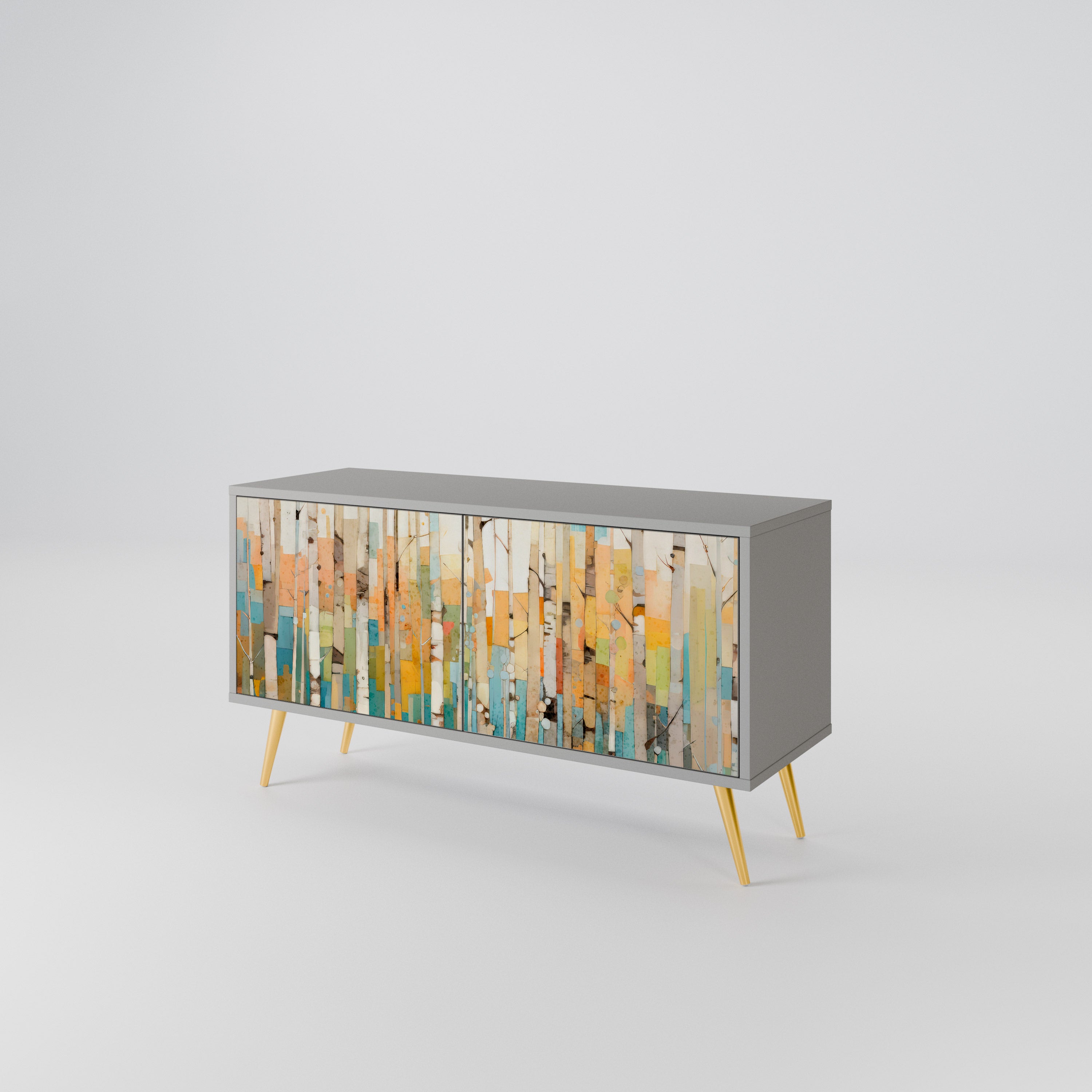 BIRCH KALEIDOSCOPE Kompaktowa szafka RTV 2-drzwiowa