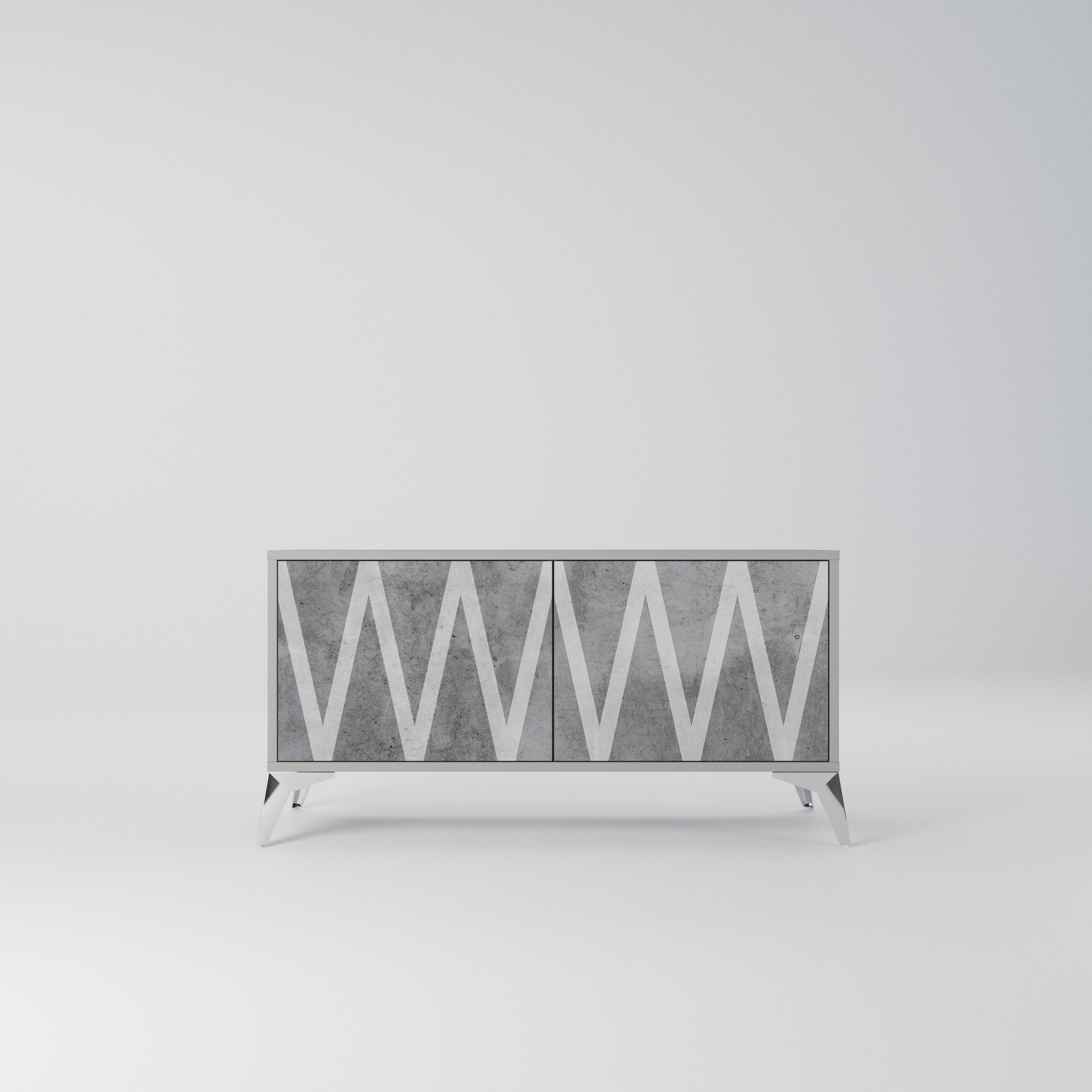 SOLID ZIG ZAG Kompaktowa szafka RTV 2-drzwiowa
