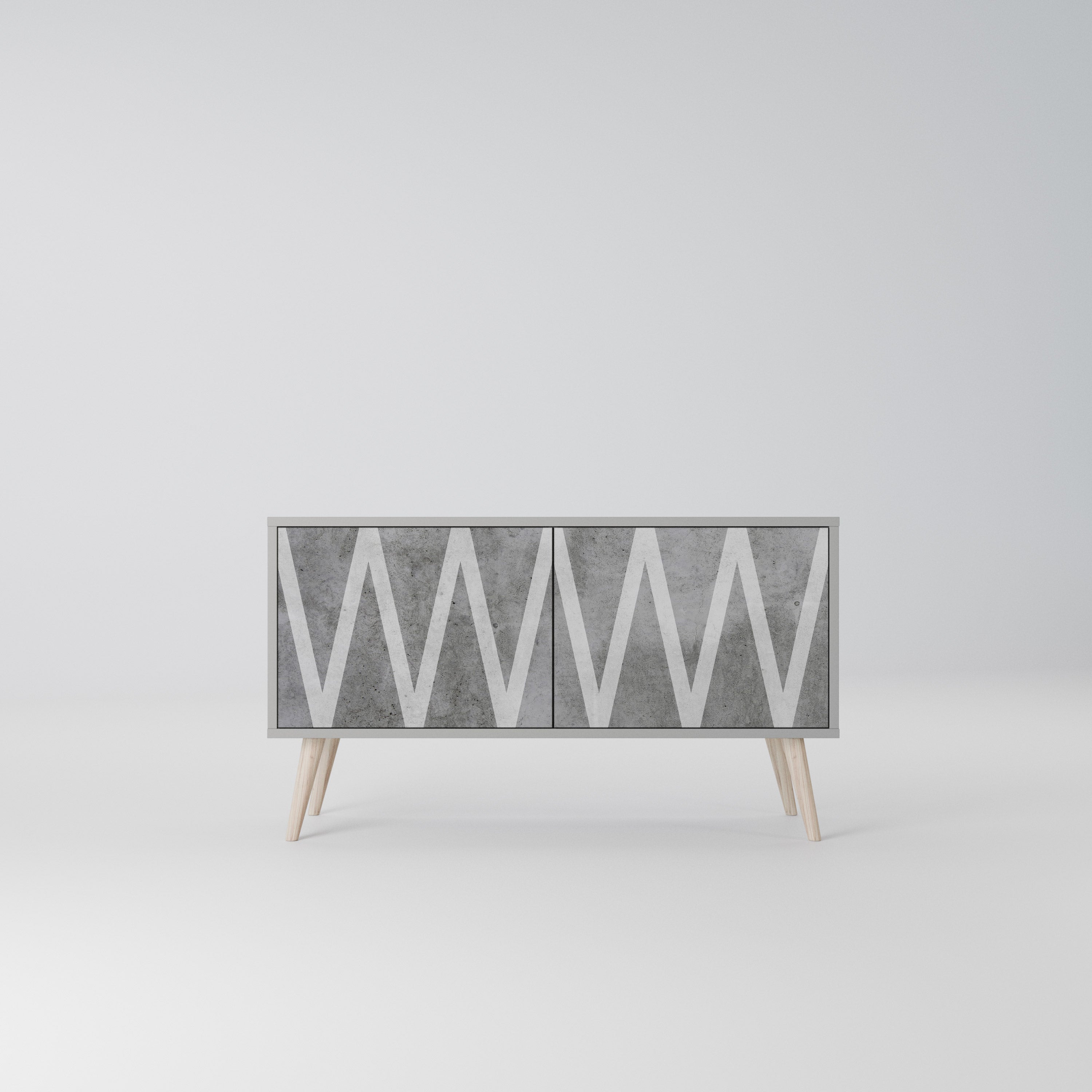 SOLID ZIG ZAG Kompaktowa szafka RTV 2-drzwiowa