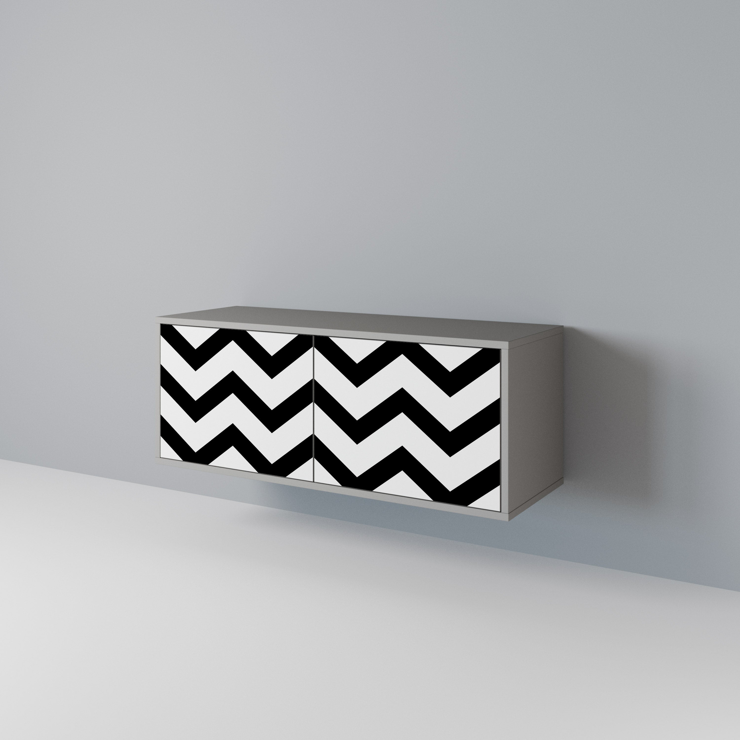 CLASSIC ZIG ZAG Kompaktowa szafka RTV 2-drzwiowa