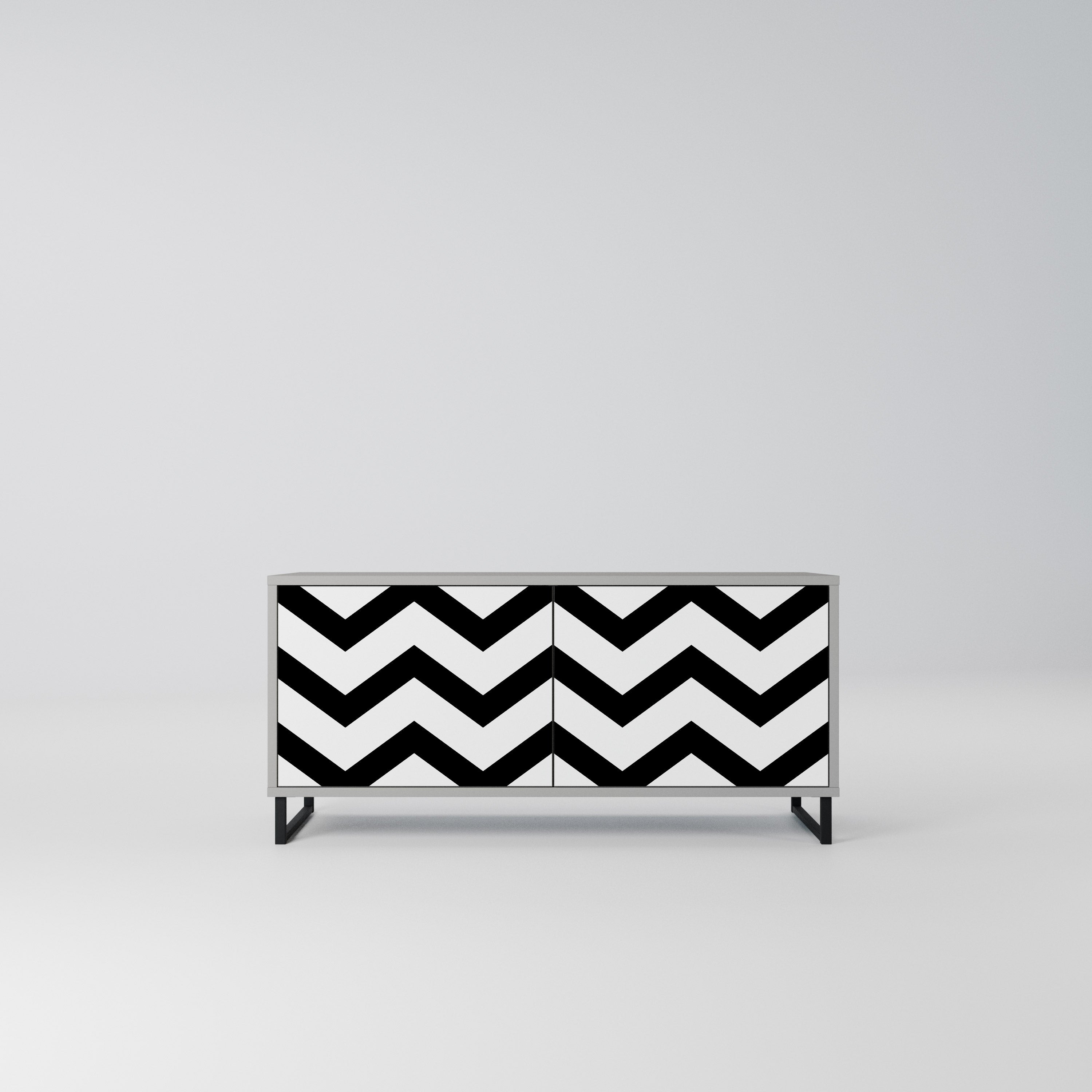 CLASSIC ZIG ZAG Kompaktowa szafka RTV 2-drzwiowa