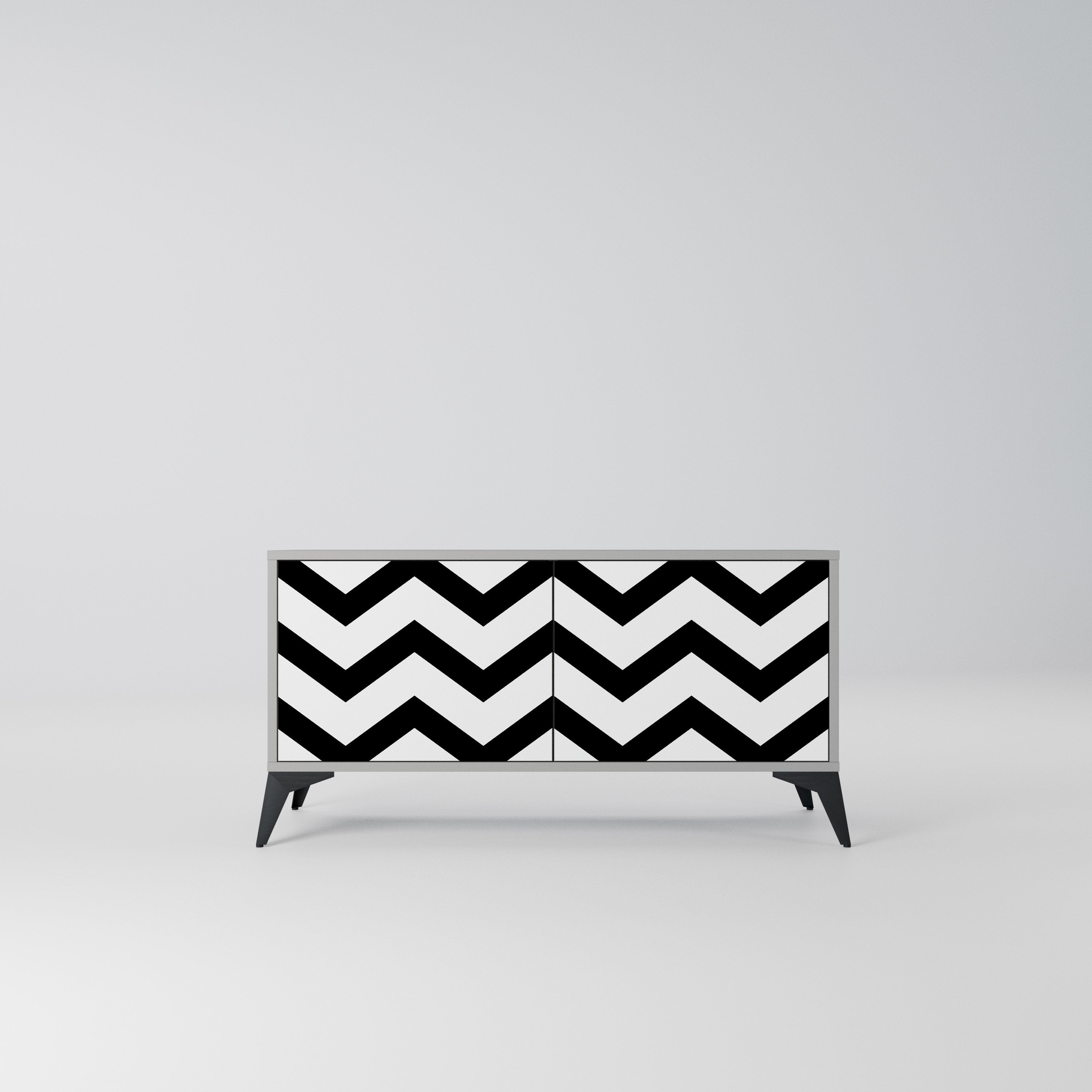 CLASSIC ZIG ZAG Kompaktowa szafka RTV 2-drzwiowa