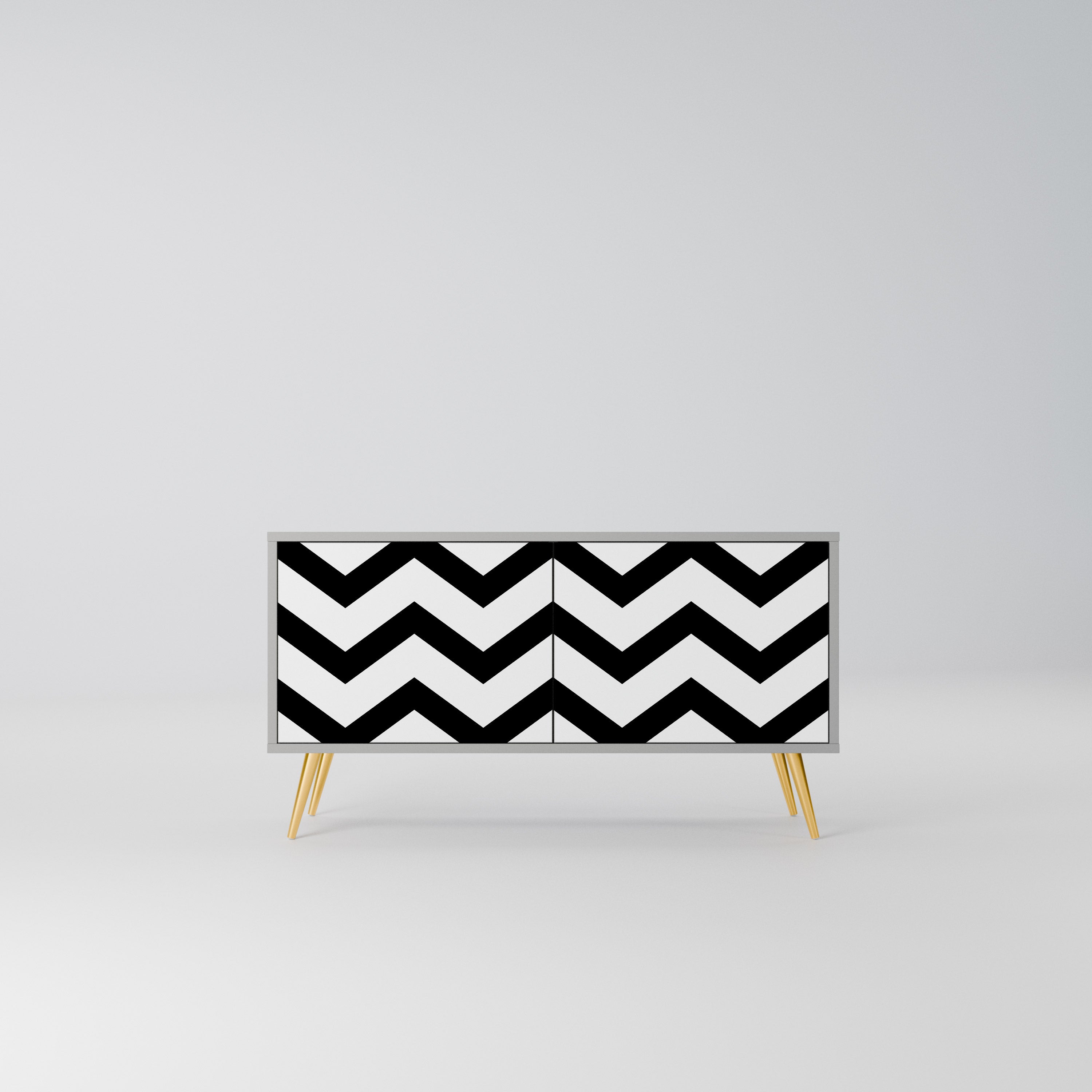 CLASSIC ZIG ZAG Kompaktowa szafka RTV 2-drzwiowa
