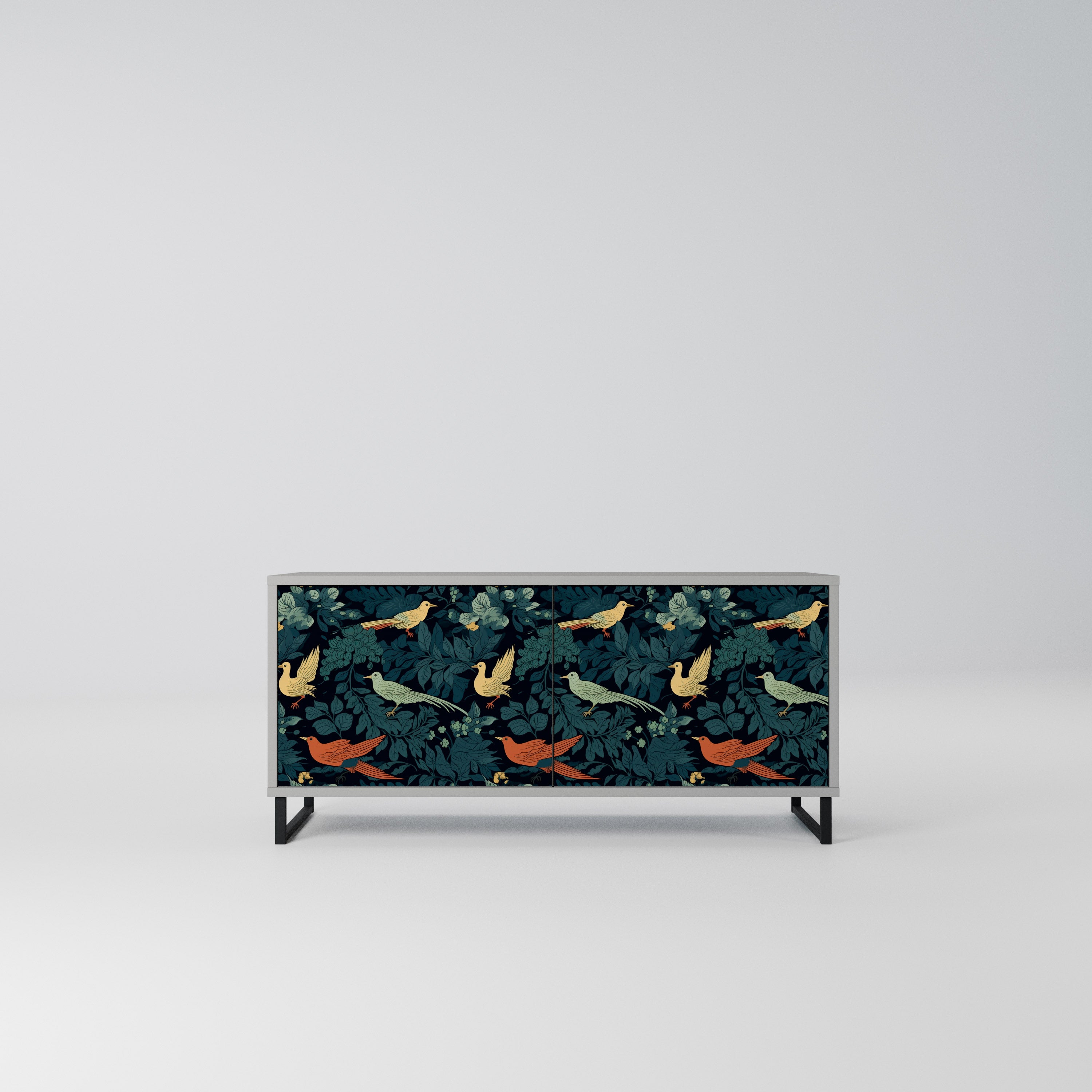 FOWL ORNAMENT Kompaktowa szafka RTV 2-drzwiowa