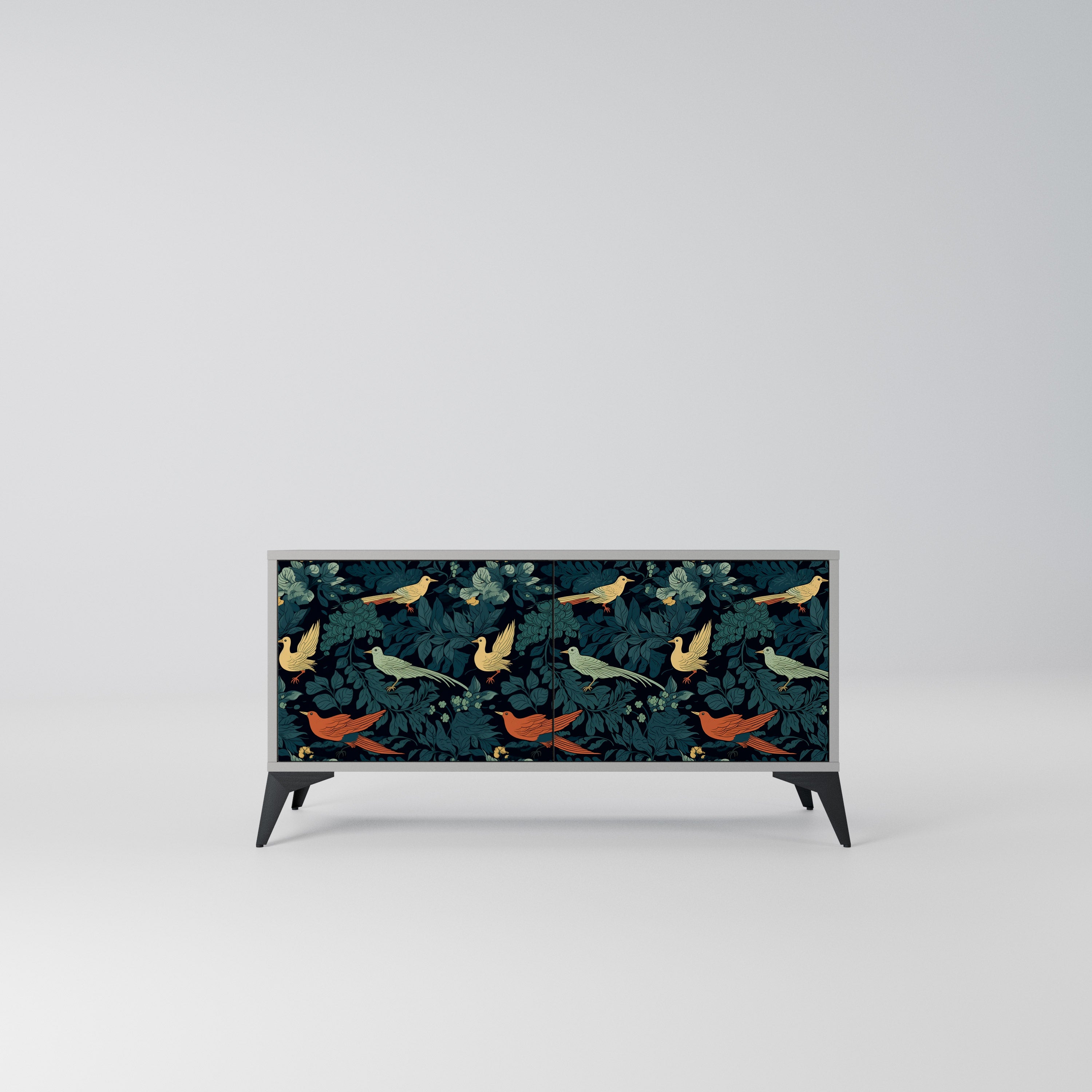 FOWL ORNAMENT Kompaktowa szafka RTV 2-drzwiowa