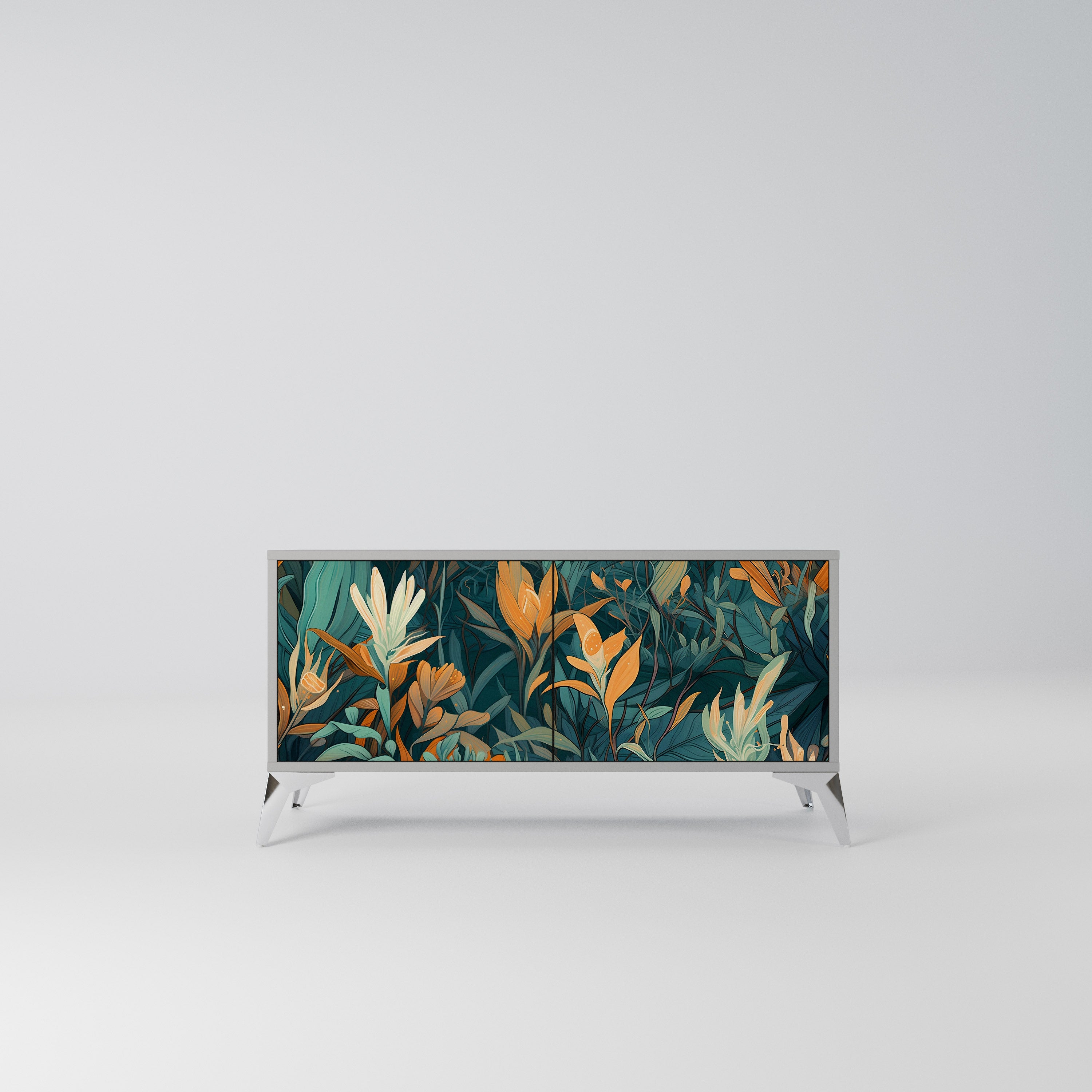 FLORAL SERENITY Kompaktowa szafka RTV 2-drzwiowa