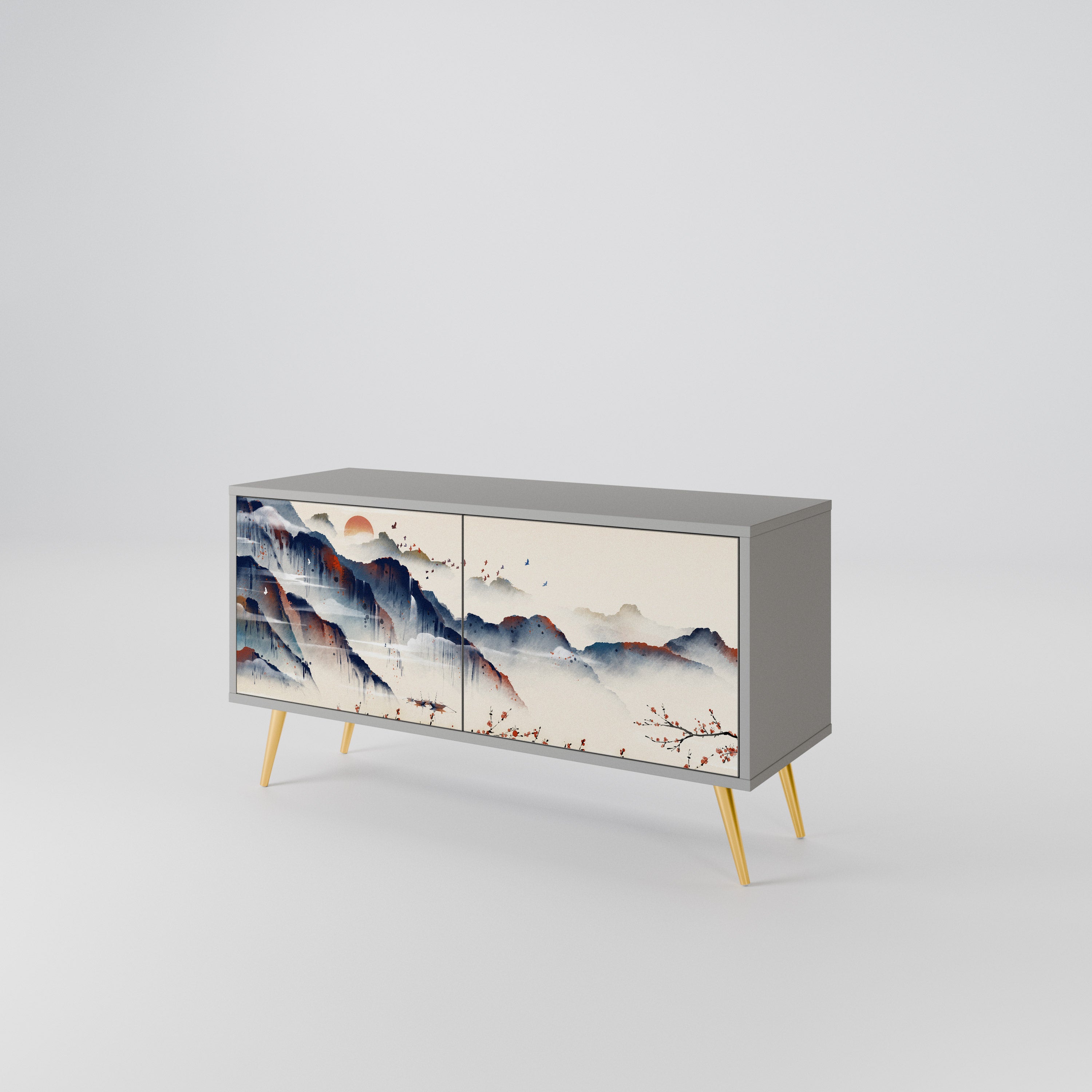 JAPANESE LANDSCAPE Kompaktowa szafka RTV 2-drzwiowa