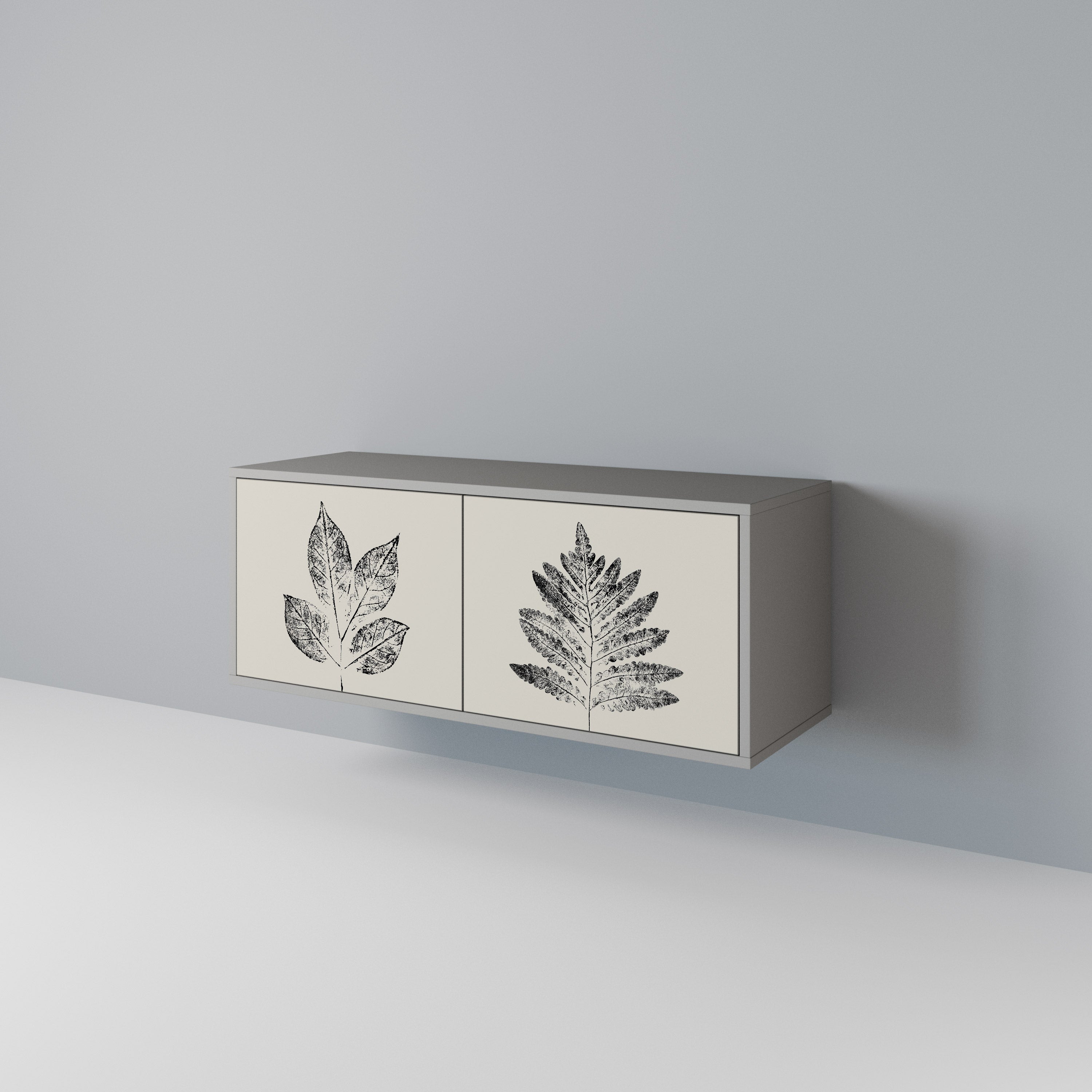 LEAFY STAMPS Kompaktowa szafka RTV 2-drzwiowa