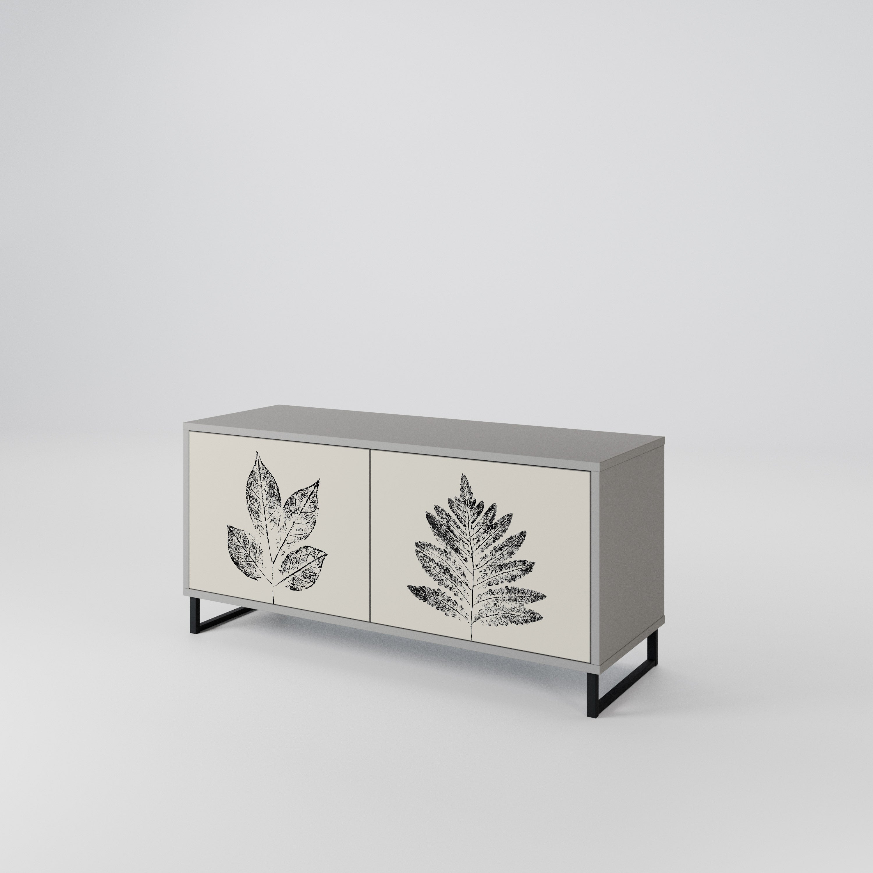 LEAFY STAMPS Kompaktowa szafka RTV 2-drzwiowa