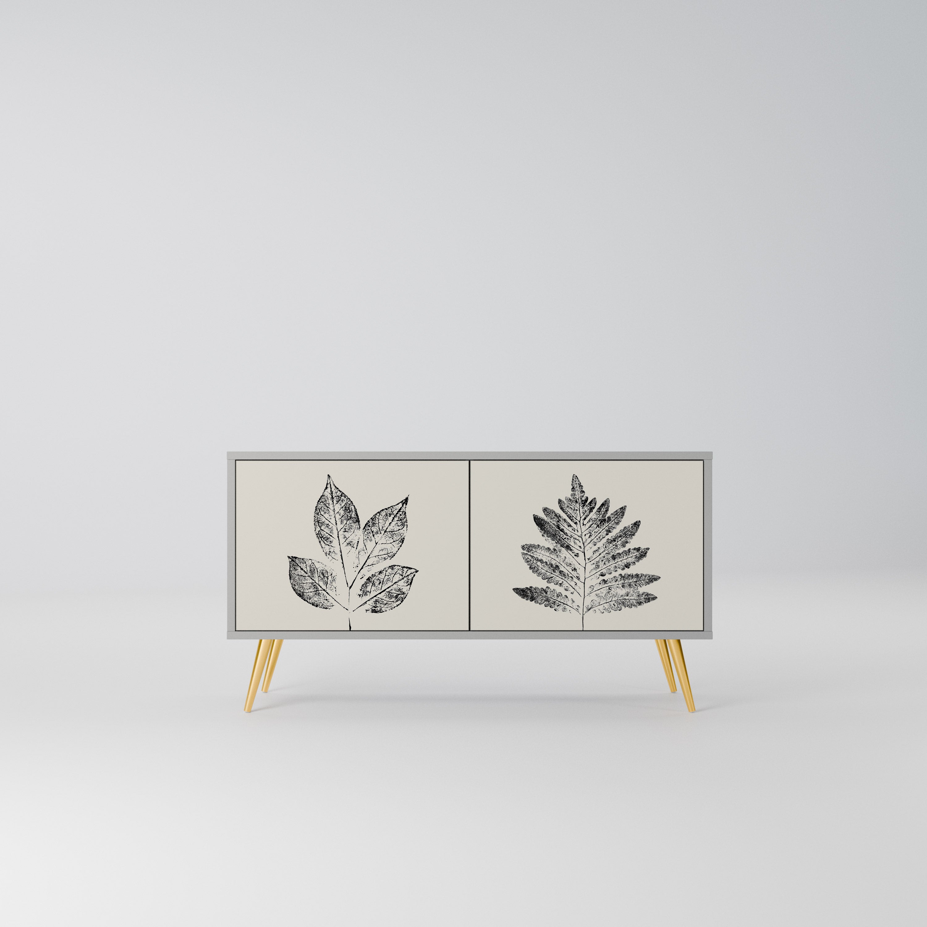 LEAFY STAMPS Kompaktowa szafka RTV 2-drzwiowa