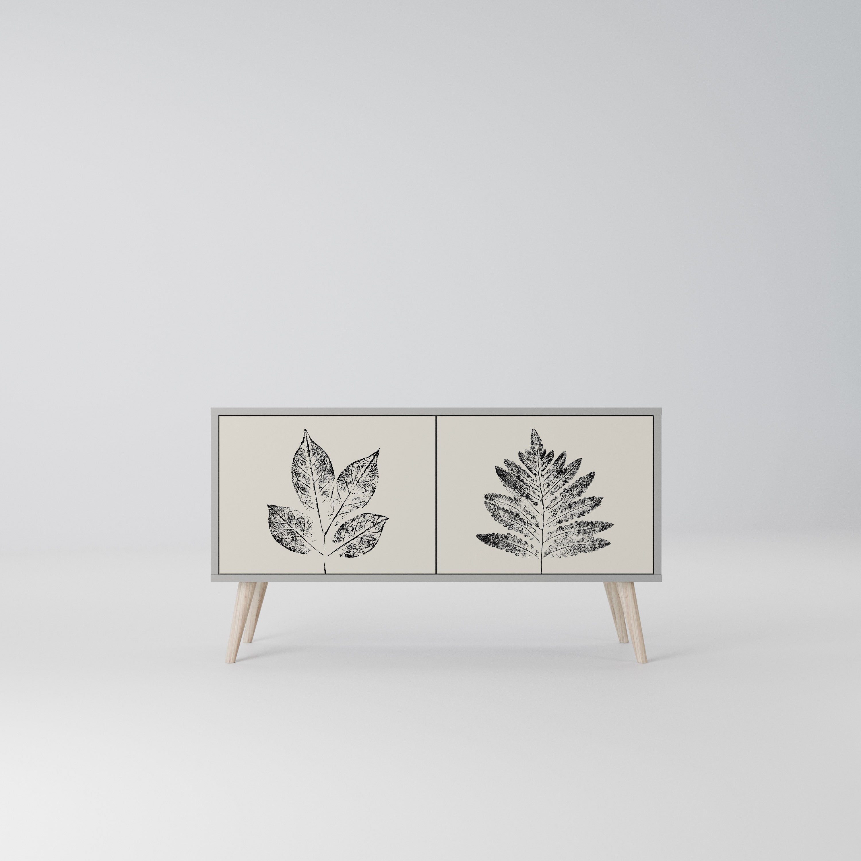 LEAFY STAMPS Kompaktowa szafka RTV 2-drzwiowa