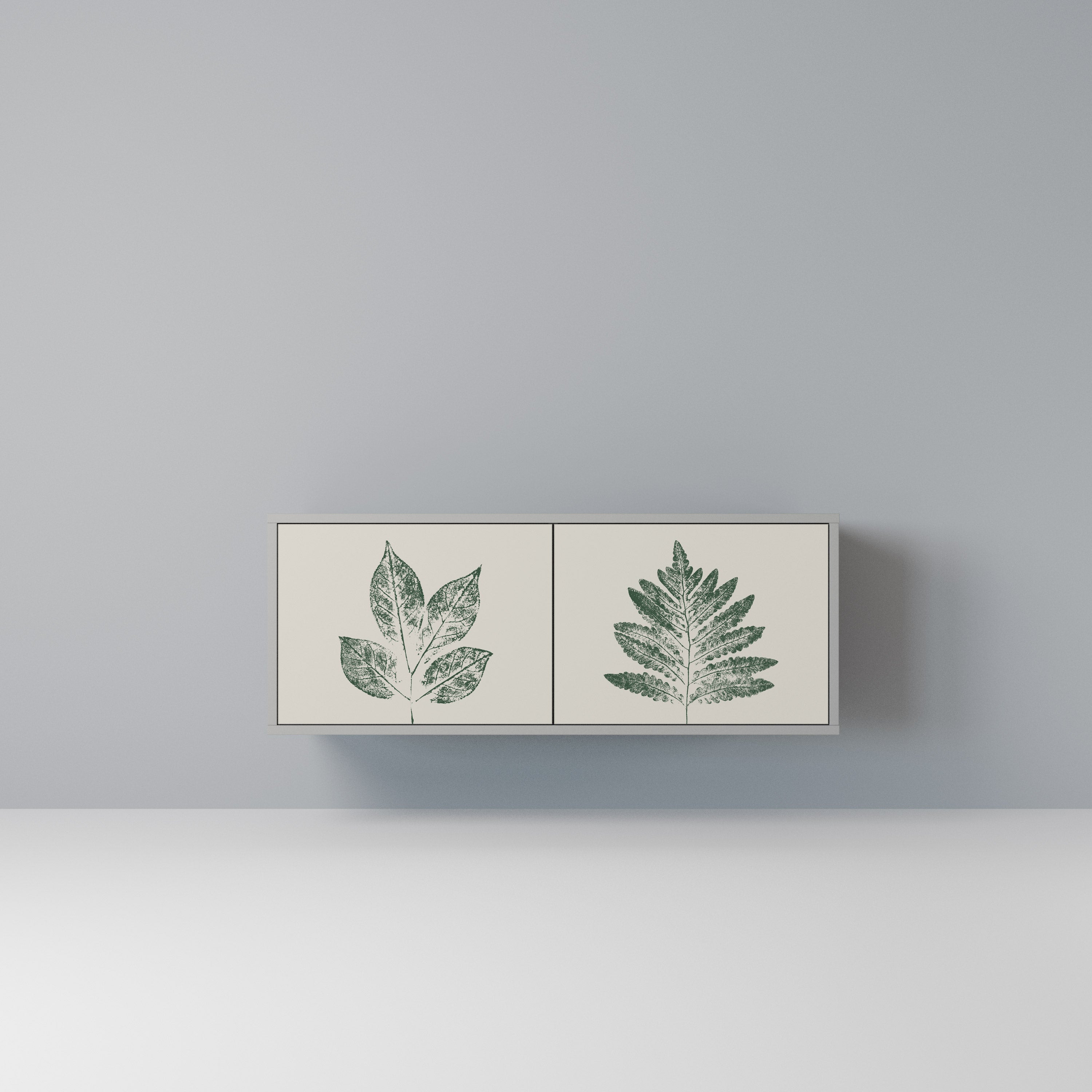 GREEN LEAFY STAMPS Kompaktowa szafka RTV 2-drzwiowa