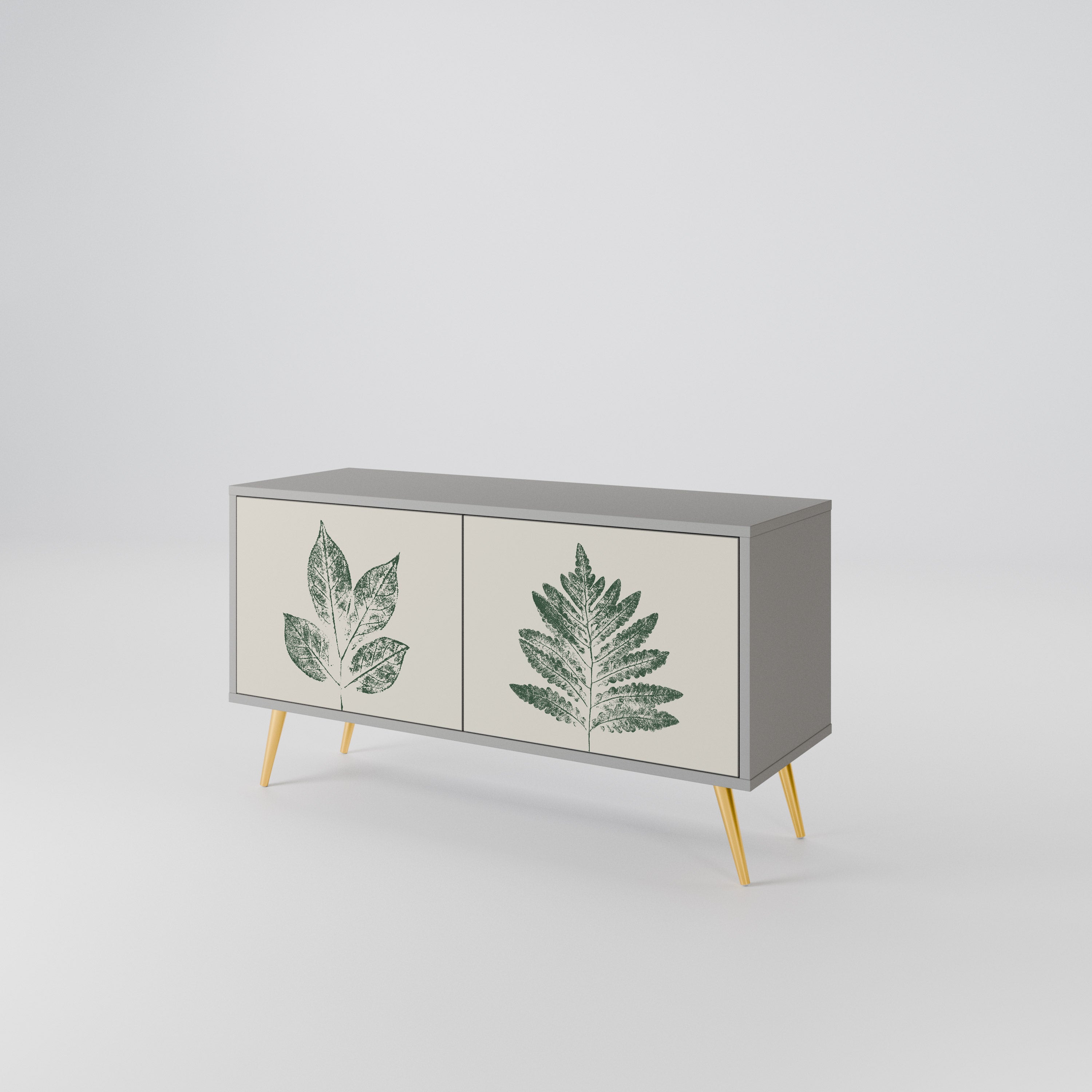 GREEN LEAFY STAMPS Kompaktowa szafka RTV 2-drzwiowa