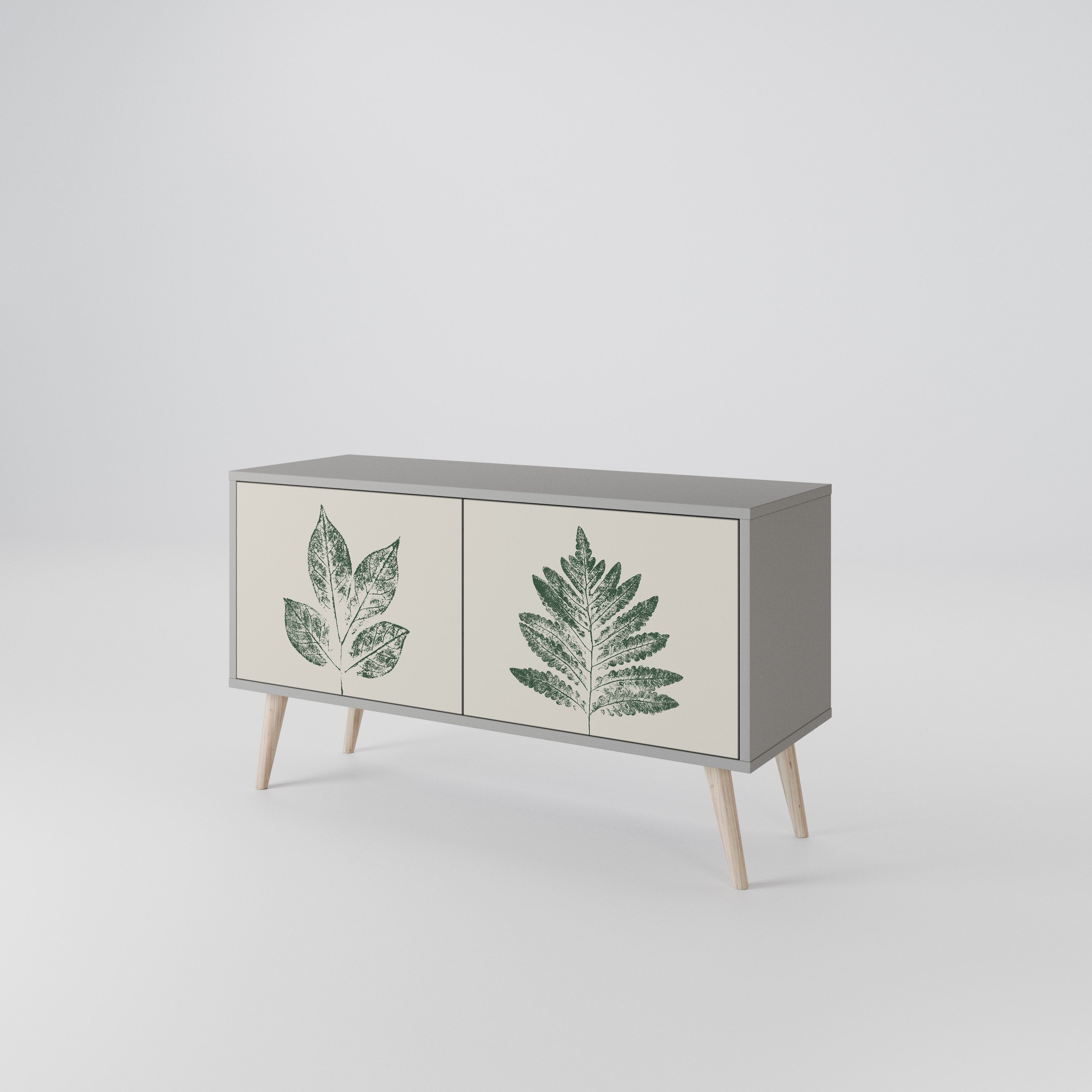 GREEN LEAFY STAMPS Kompaktowa szafka RTV 2-drzwiowa