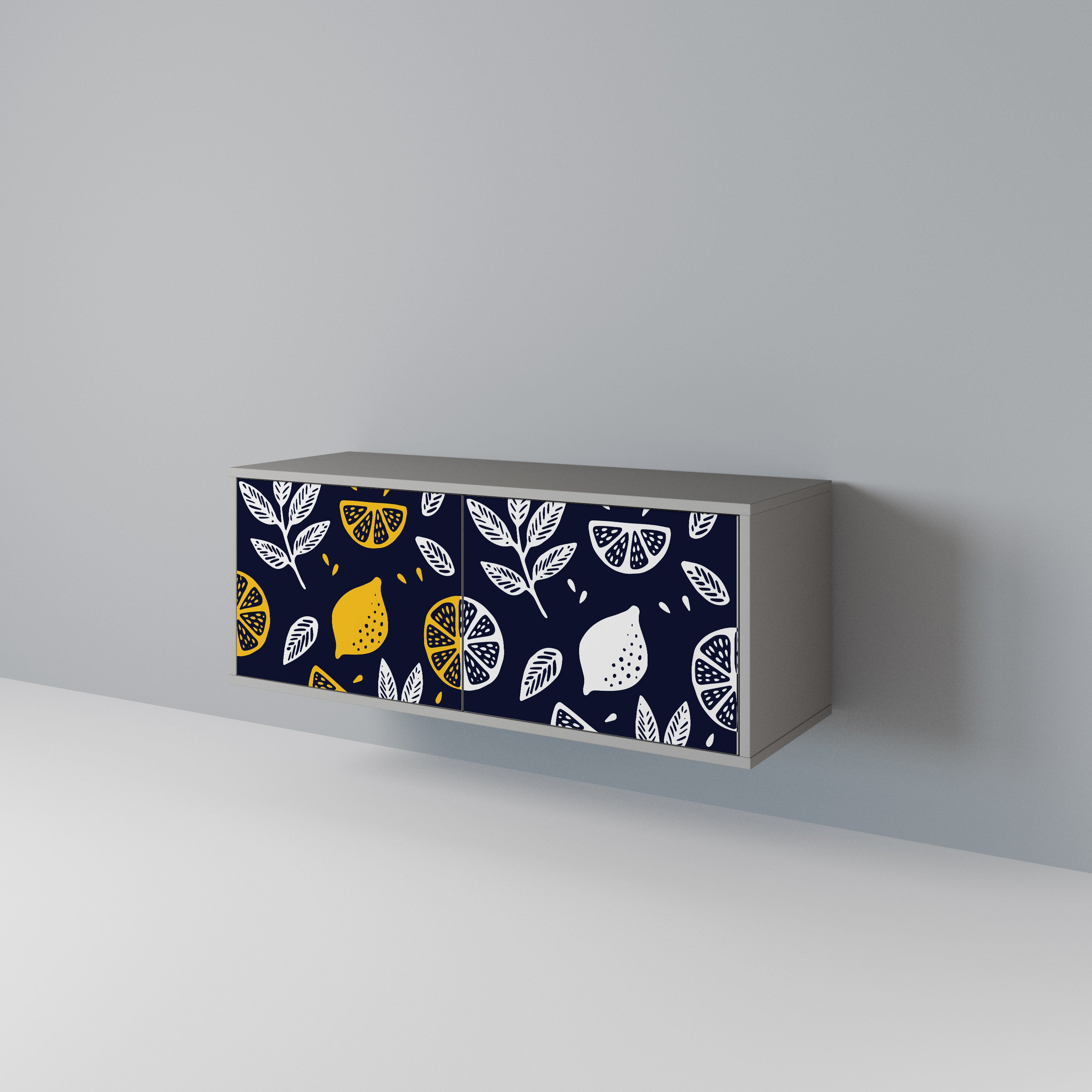 CITRUS BLACK AND WHITE Kompaktowa szafka RTV 2-drzwiowa
