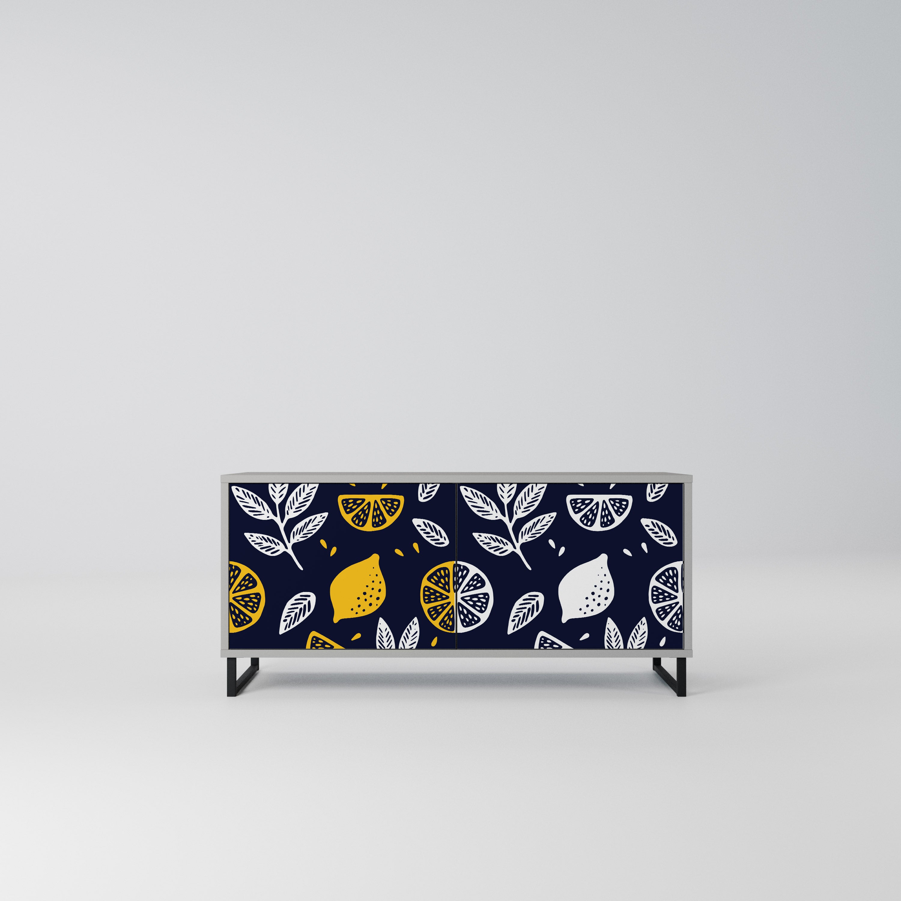 CITRUS BLACK AND WHITE Kompaktowa szafka RTV 2-drzwiowa