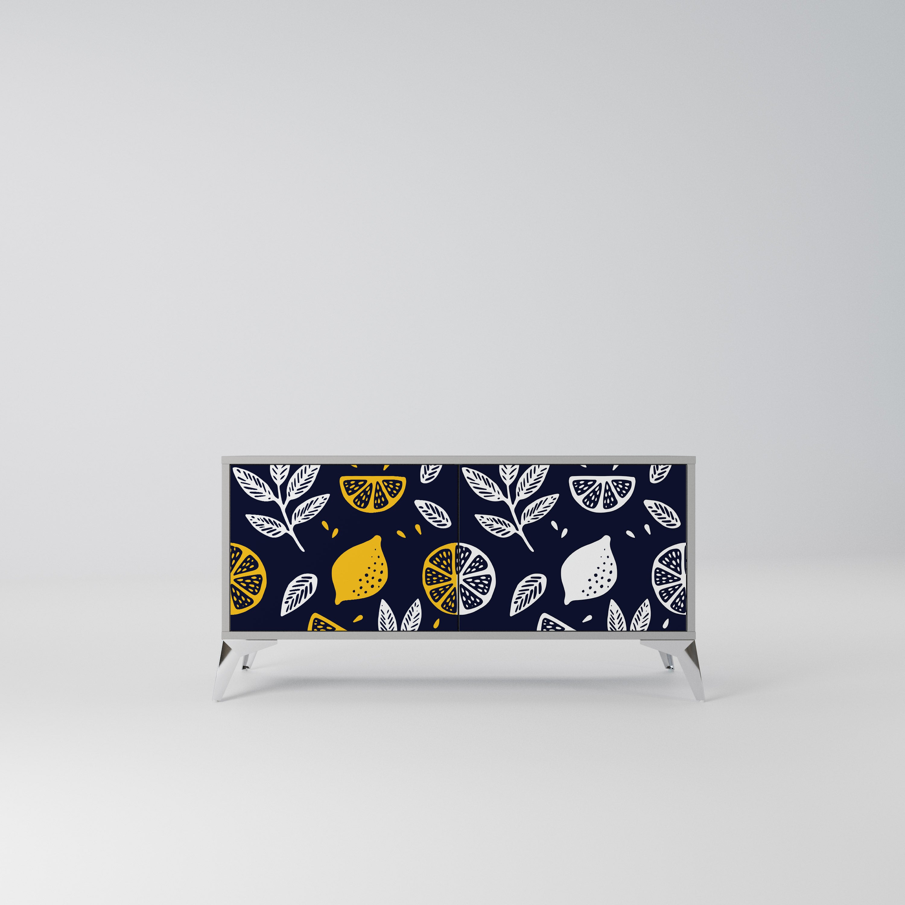 CITRUS BLACK AND WHITE Kompaktowa szafka RTV 2-drzwiowa