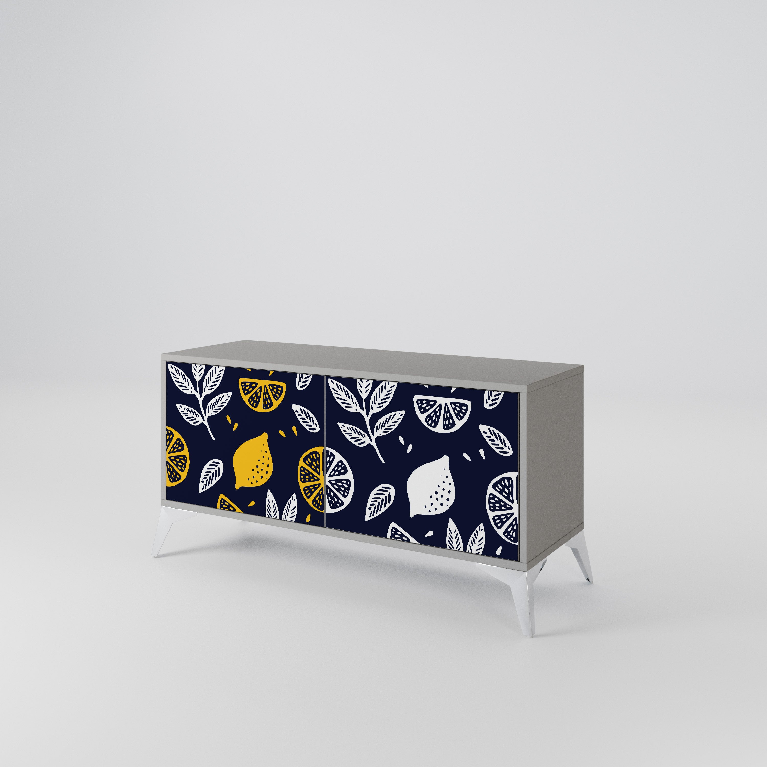 CITRUS BLACK AND WHITE Kompaktowa szafka RTV 2-drzwiowa