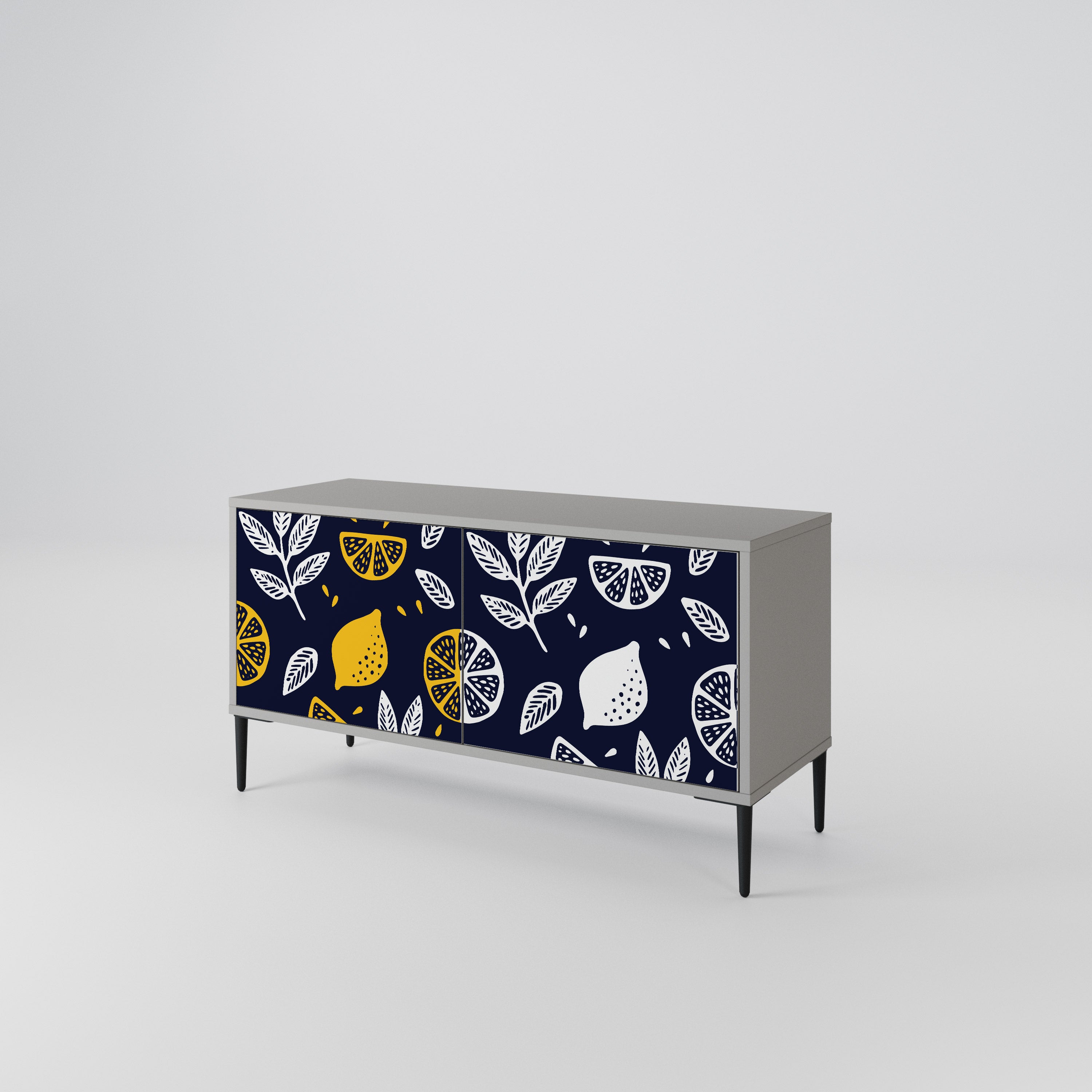 CITRUS BLACK AND WHITE Kompaktowa szafka RTV 2-drzwiowa