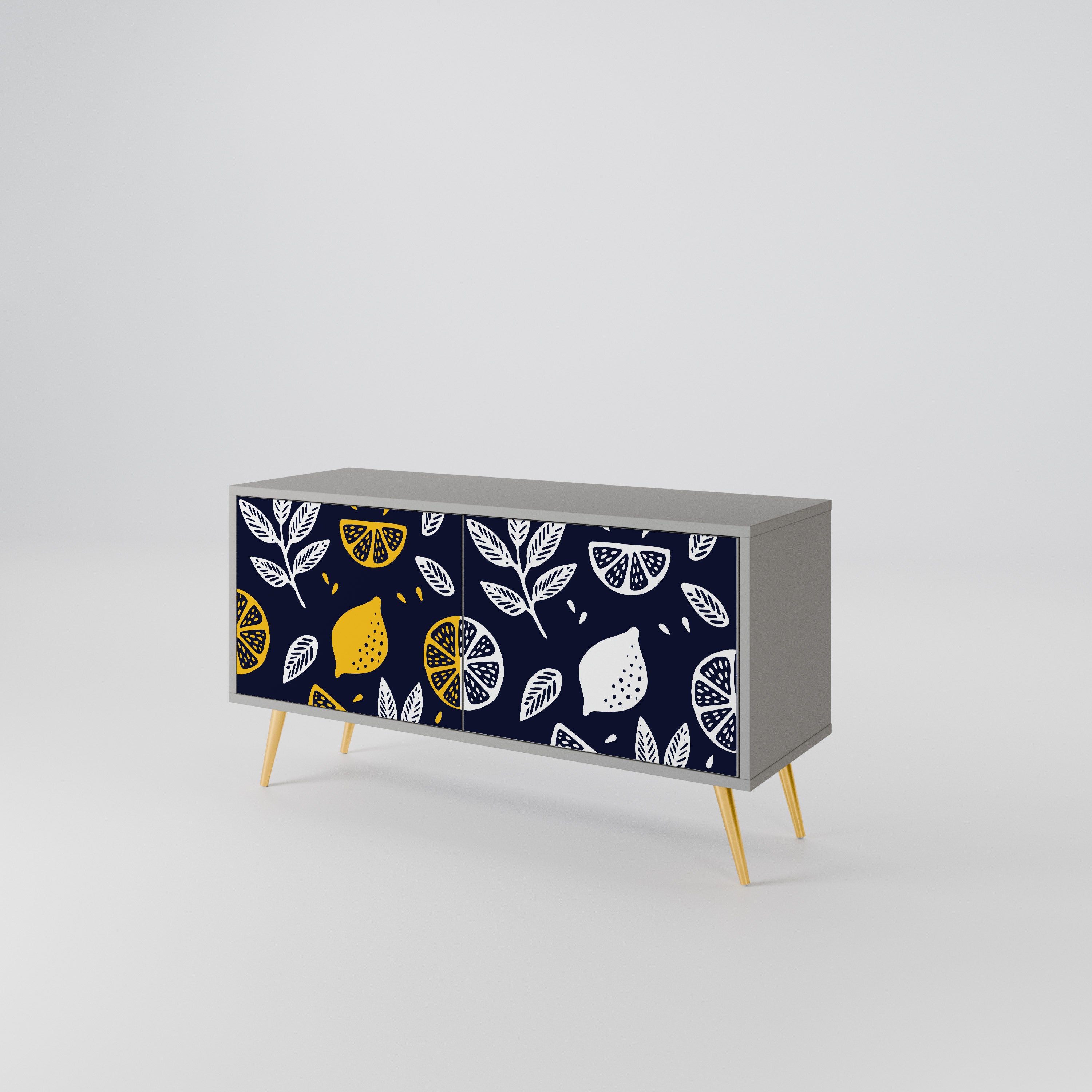 CITRUS BLACK AND WHITE Kompaktowa szafka RTV 2-drzwiowa